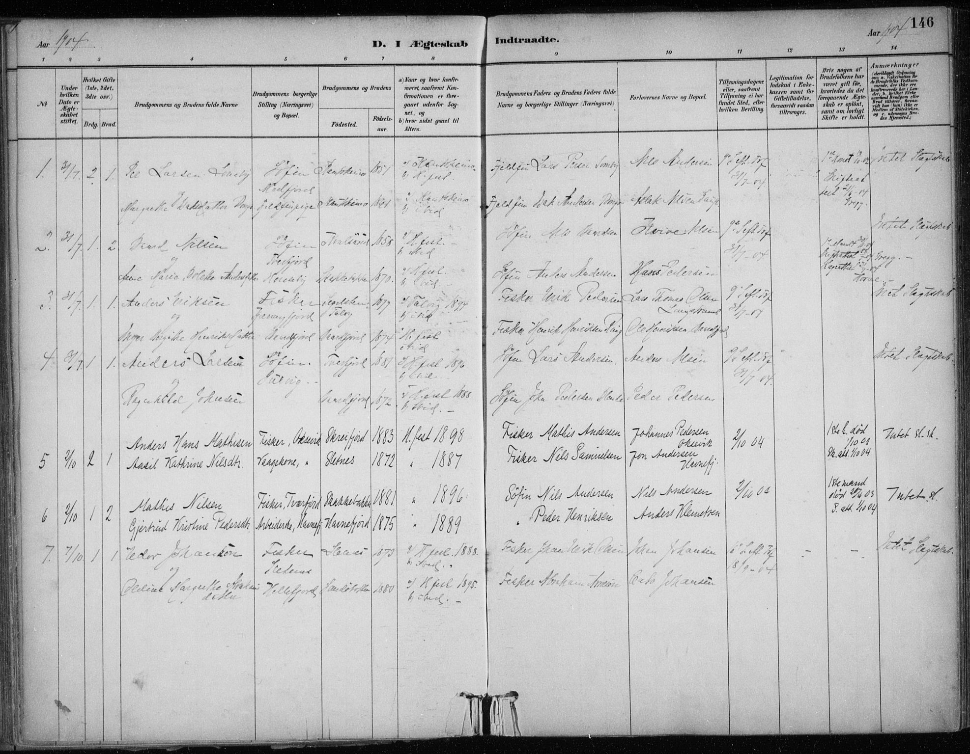 Hammerfest sokneprestkontor, SATØ/S-1347/H/Ha/L0013.kirke: Parish register (official) no. 13, 1898-1917, p. 146