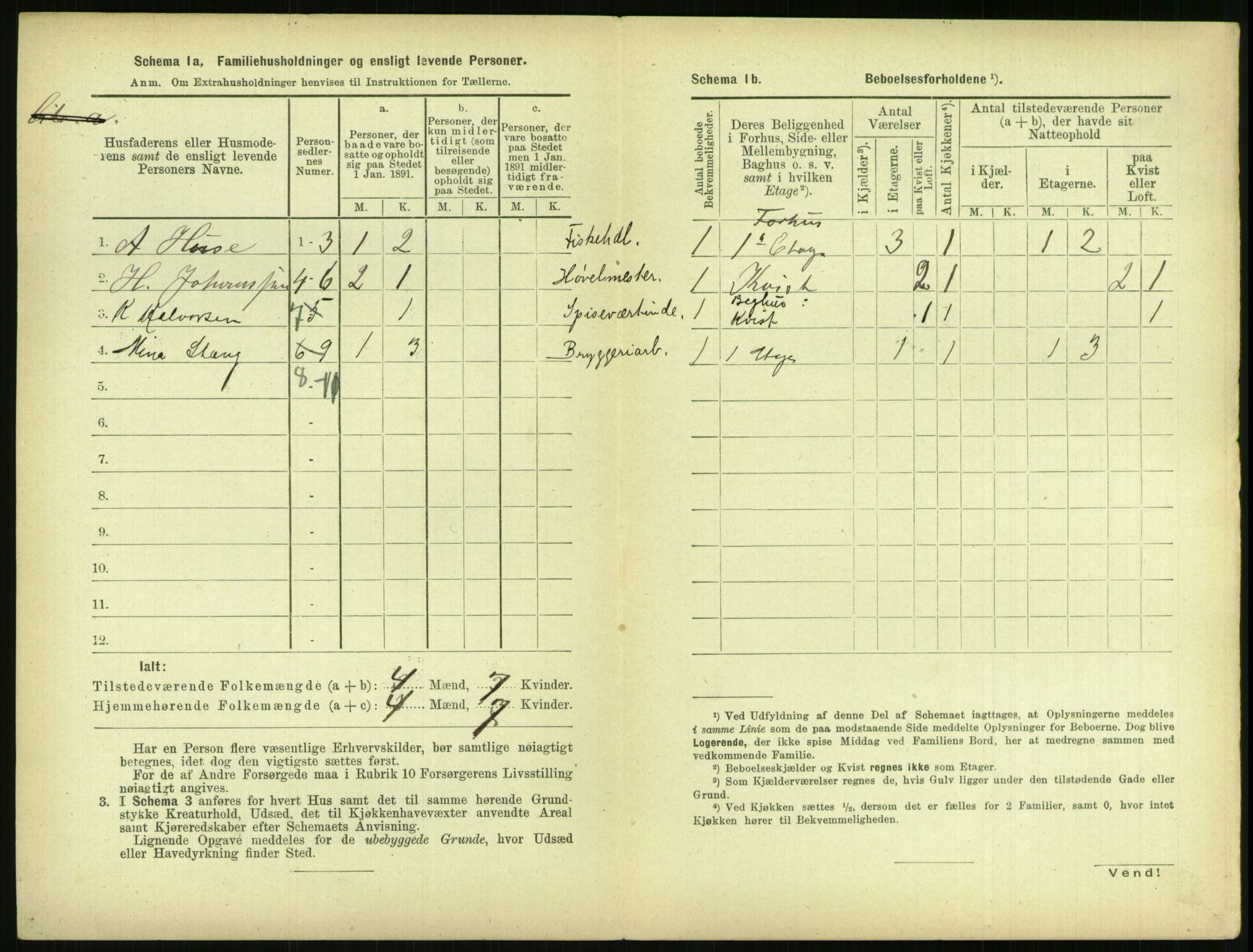 RA, 1891 census for 0806 Skien, 1891, p. 539