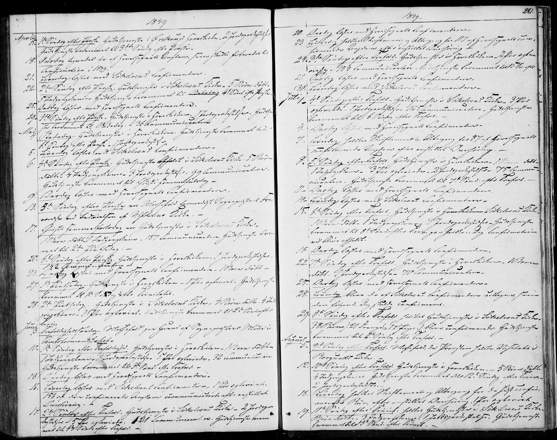 Ministerialprotokoller, klokkerbøker og fødselsregistre - Møre og Romsdal, AV/SAT-A-1454/522/L0312: Parish register (official) no. 522A07, 1843-1851, p. 281
