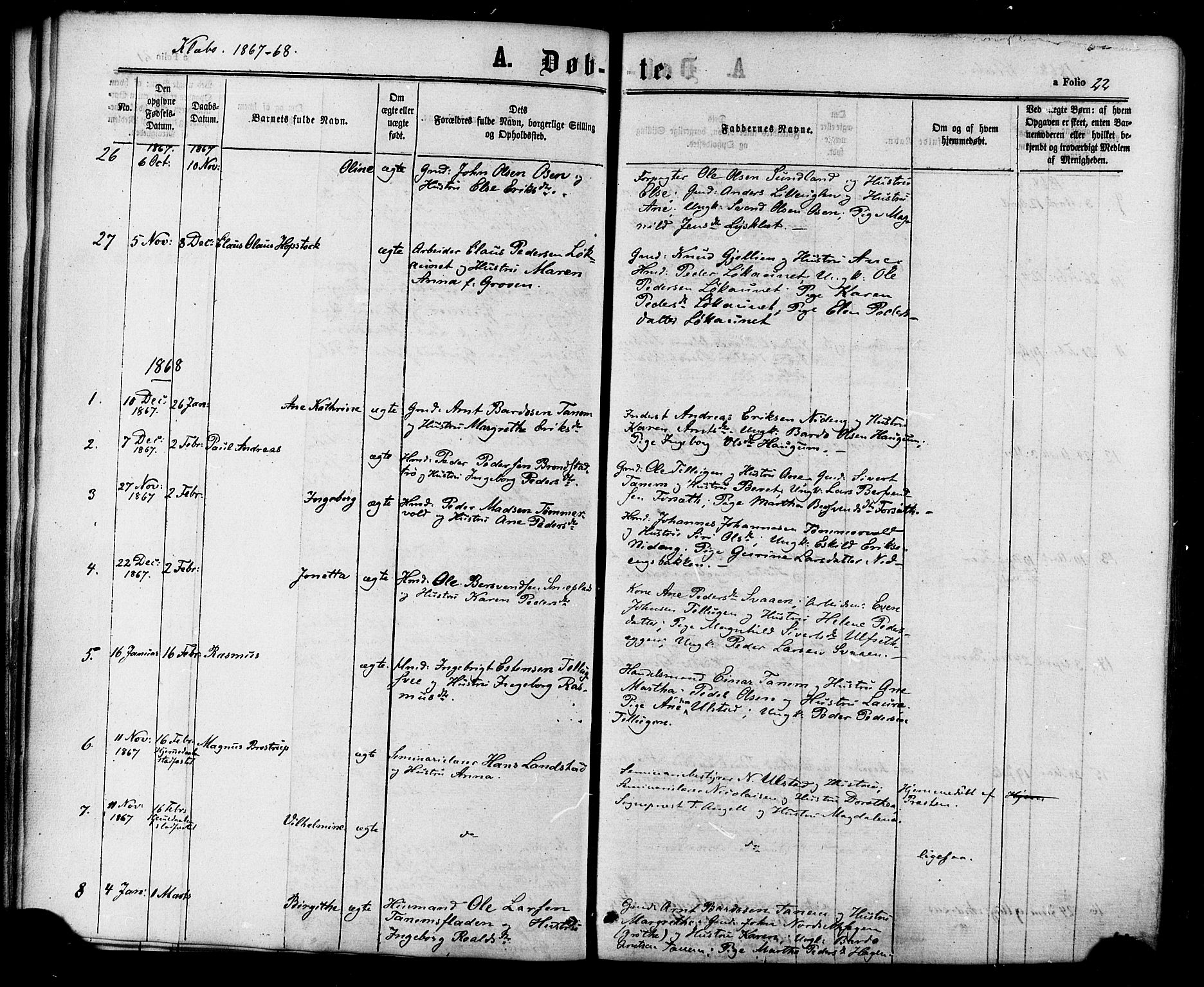 Ministerialprotokoller, klokkerbøker og fødselsregistre - Sør-Trøndelag, AV/SAT-A-1456/618/L0442: Parish register (official) no. 618A06 /1, 1863-1879, p. 22