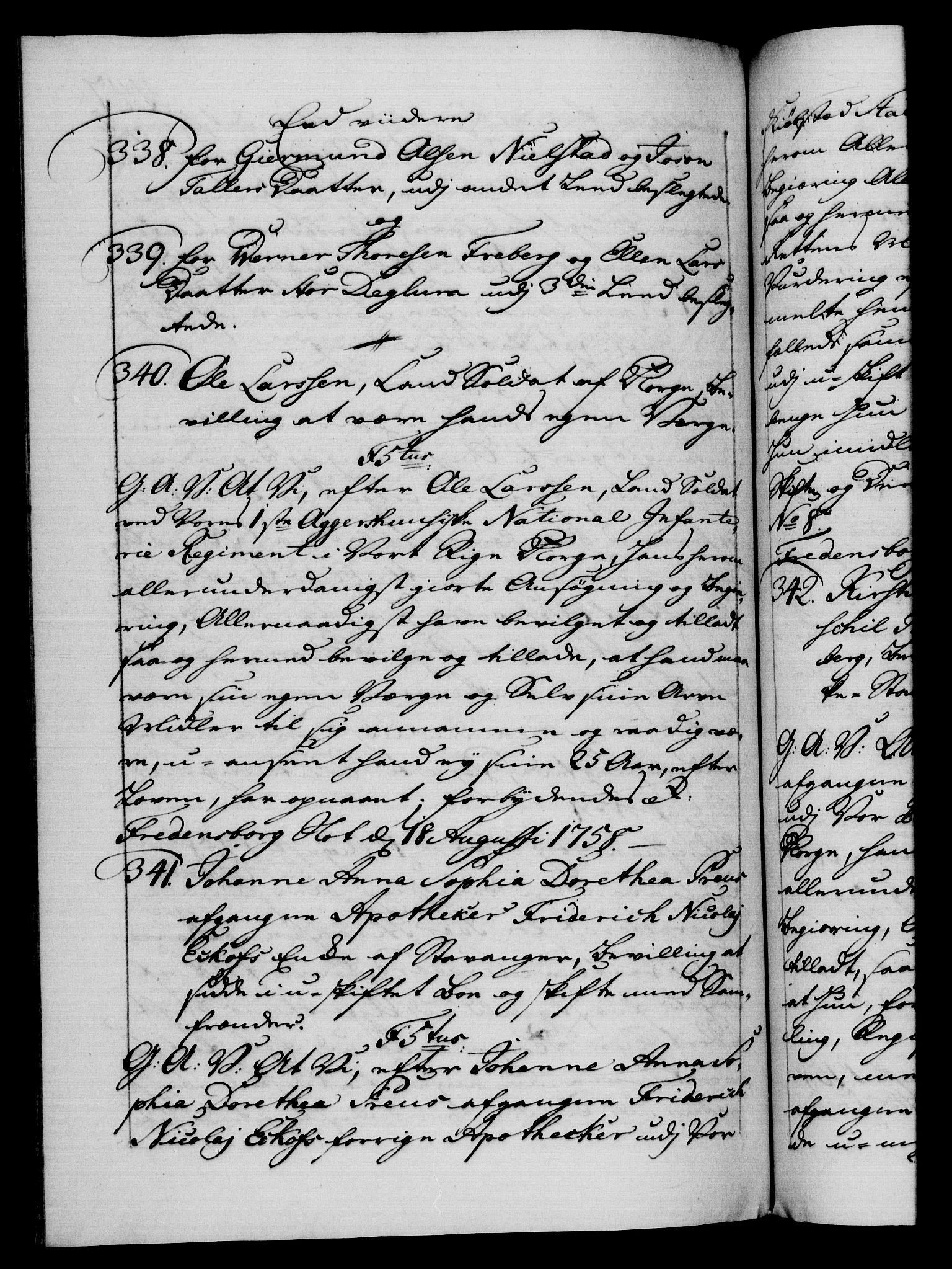 Danske Kanselli 1572-1799, AV/RA-EA-3023/F/Fc/Fca/Fcaa/L0040: Norske registre, 1757-1759, p. 447b