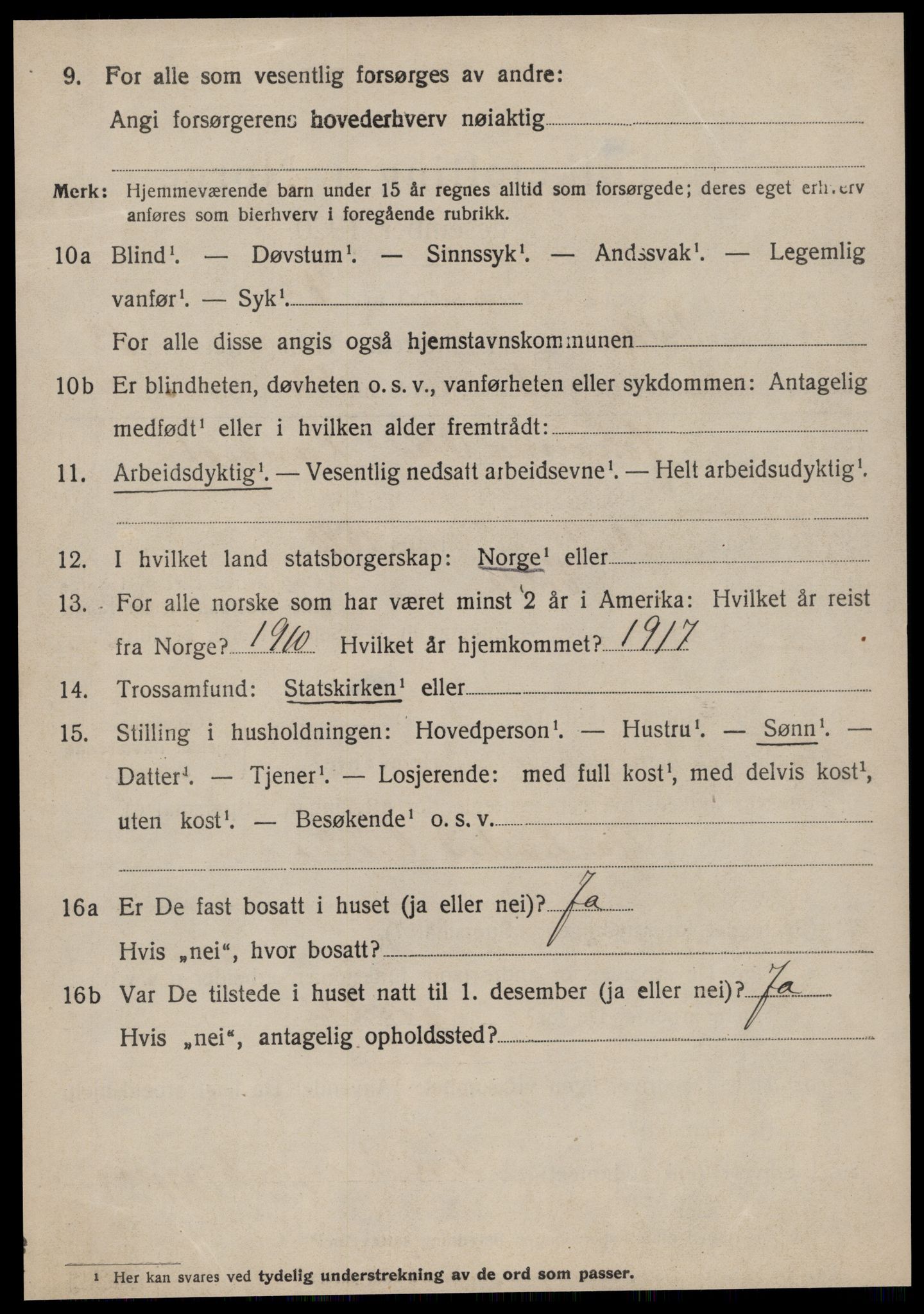 SAT, 1920 census for Volda, 1920, p. 8363