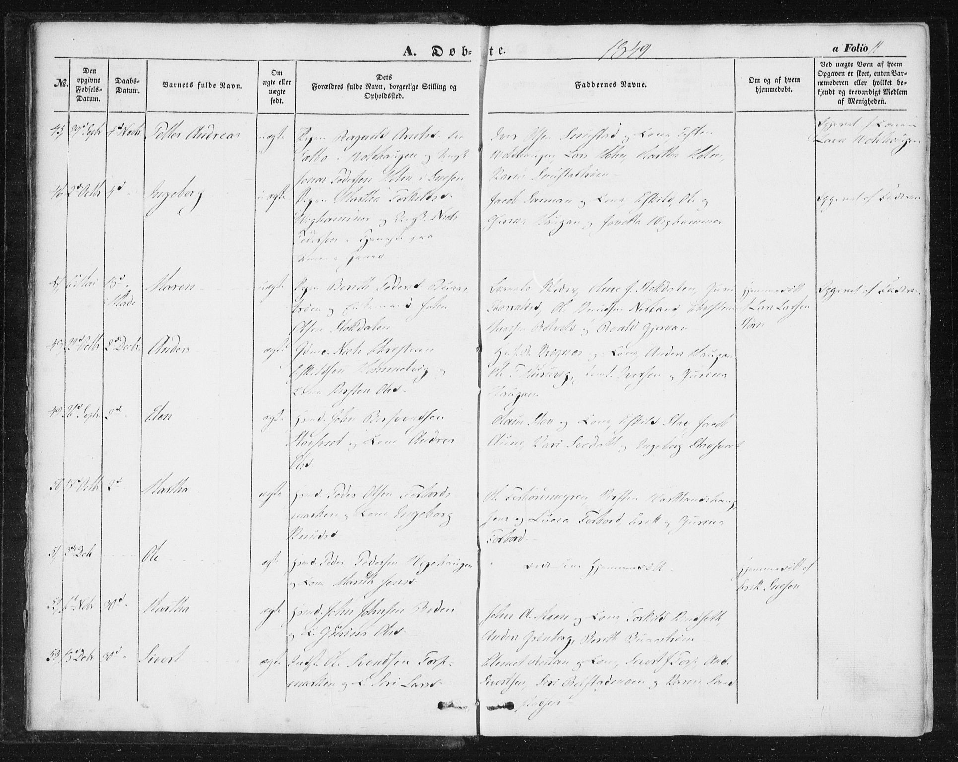 Ministerialprotokoller, klokkerbøker og fødselsregistre - Sør-Trøndelag, AV/SAT-A-1456/616/L0407: Parish register (official) no. 616A04, 1848-1856, p. 11