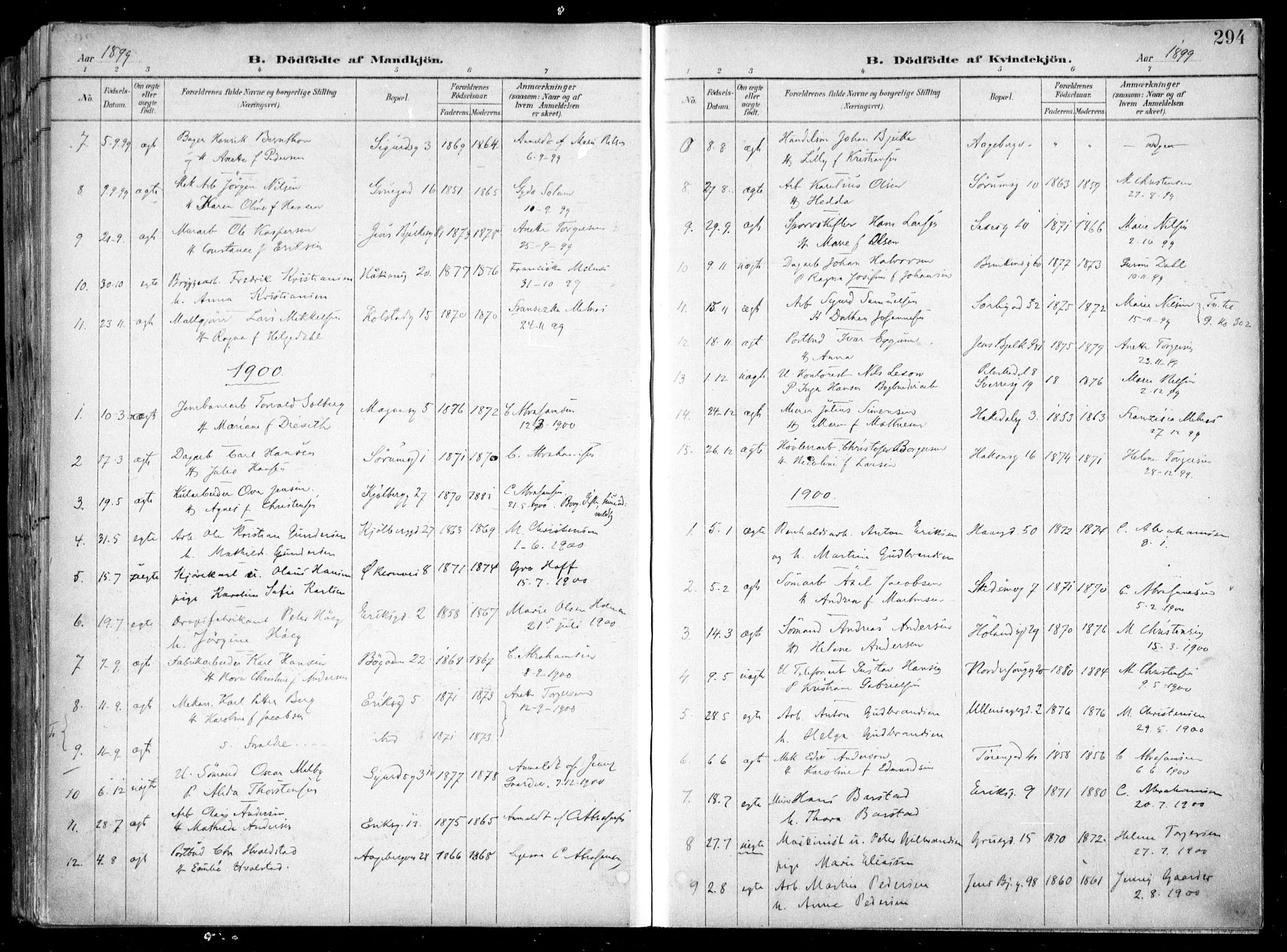 Kampen prestekontor Kirkebøker, SAO/A-10853/F/Fa/L0007: Parish register (official) no. I 7, 1897-1905, p. 294
