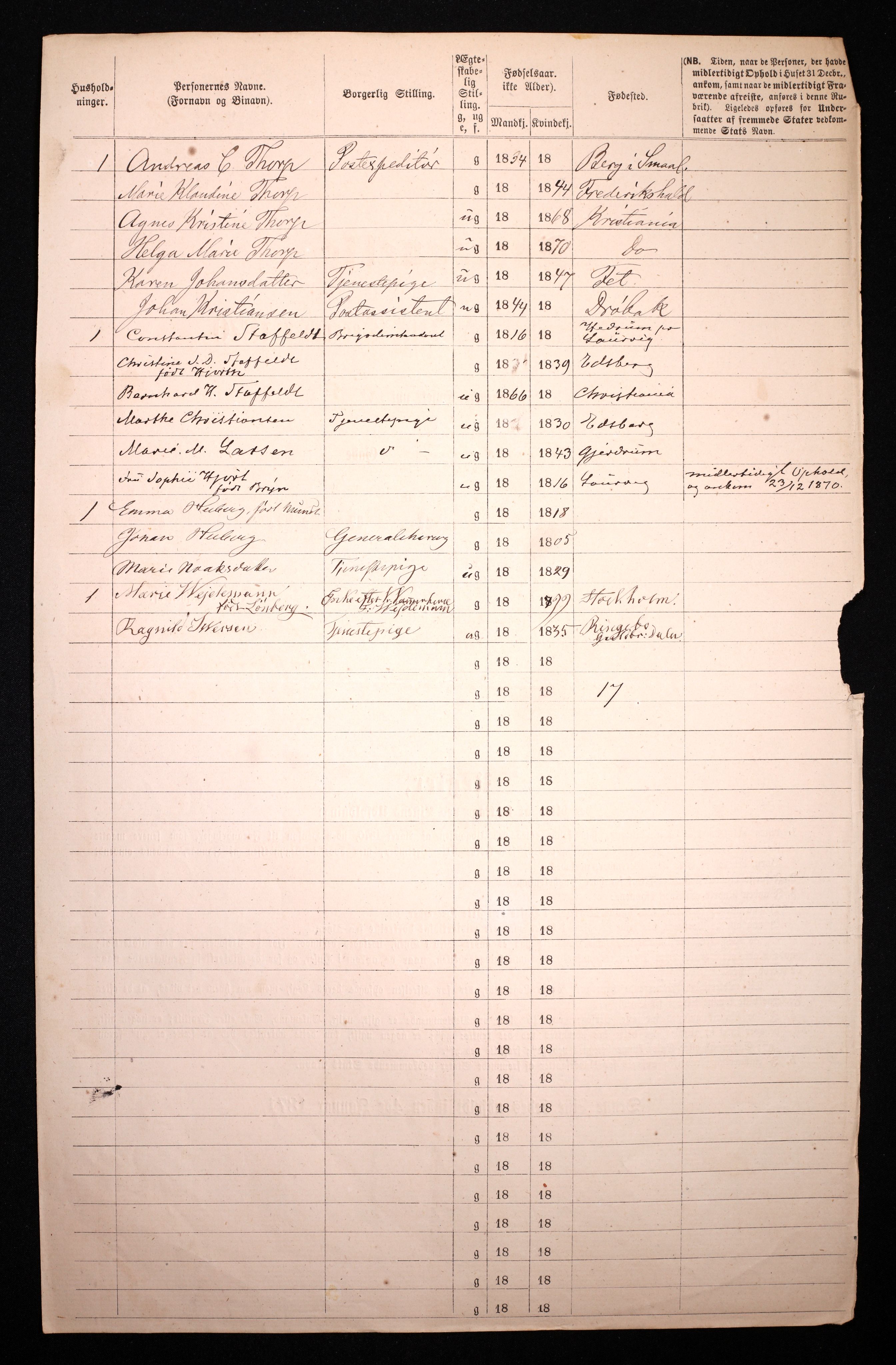 RA, 1870 census for 0301 Kristiania, 1870, p. 4610