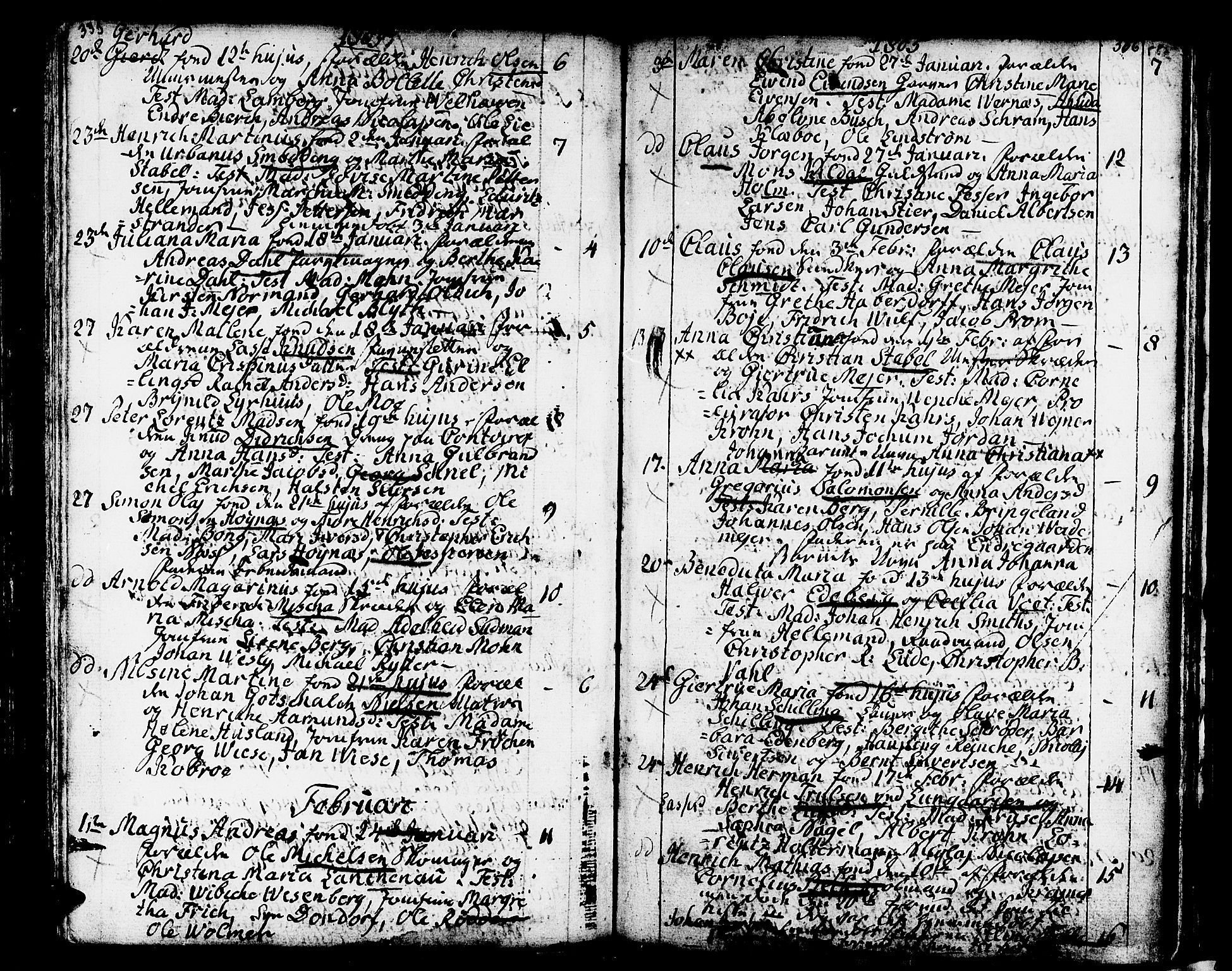 Domkirken sokneprestembete, AV/SAB-A-74801/H/Haa/L0004: Parish register (official) no. A 4, 1763-1820, p. 335-336