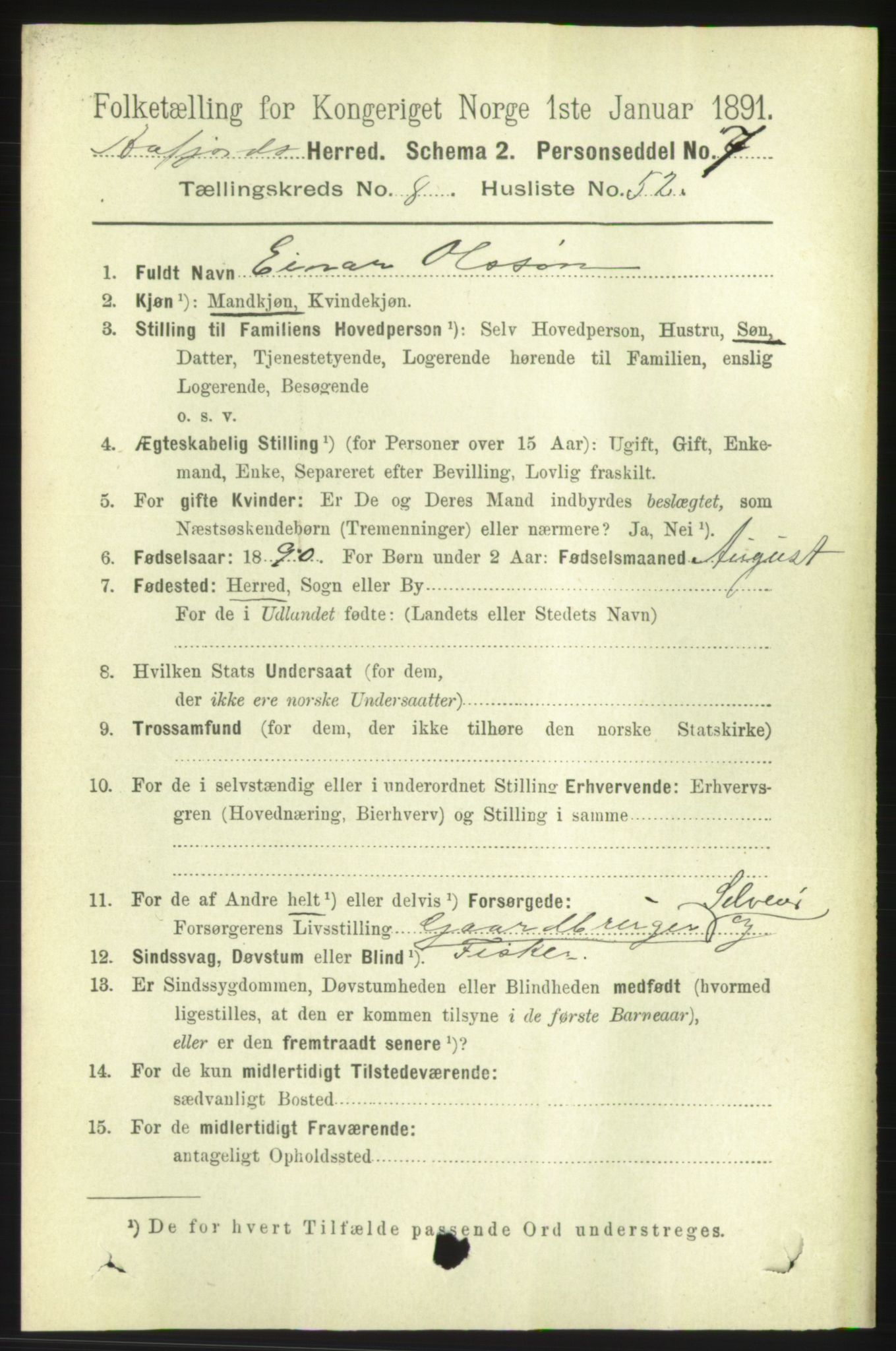 RA, 1891 census for 1630 Åfjord, 1891, p. 2356