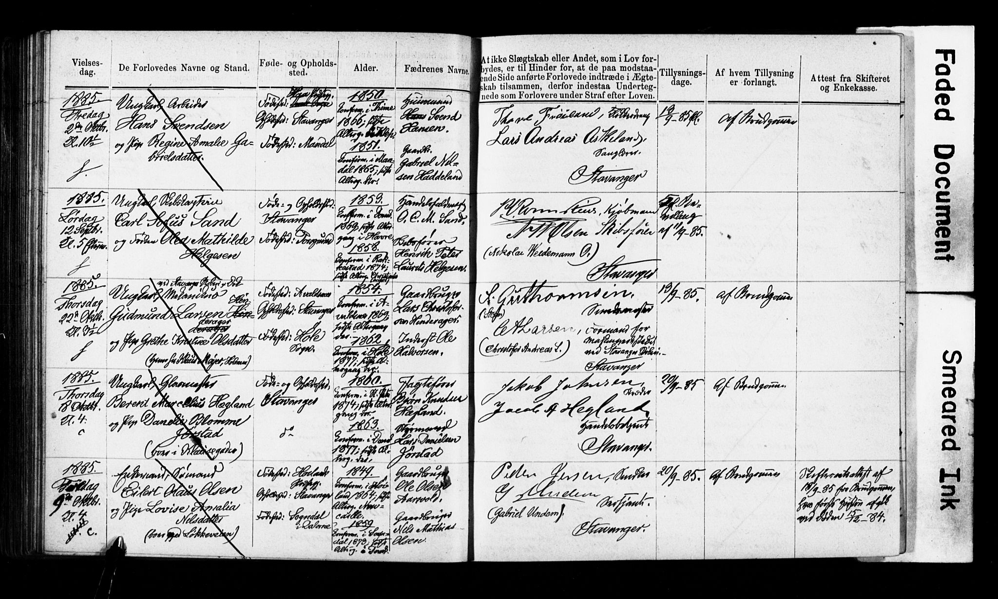 Domkirken sokneprestkontor, AV/SAST-A-101812/001/70/705BA/L0002: Banns register no. 2, 1875-1892