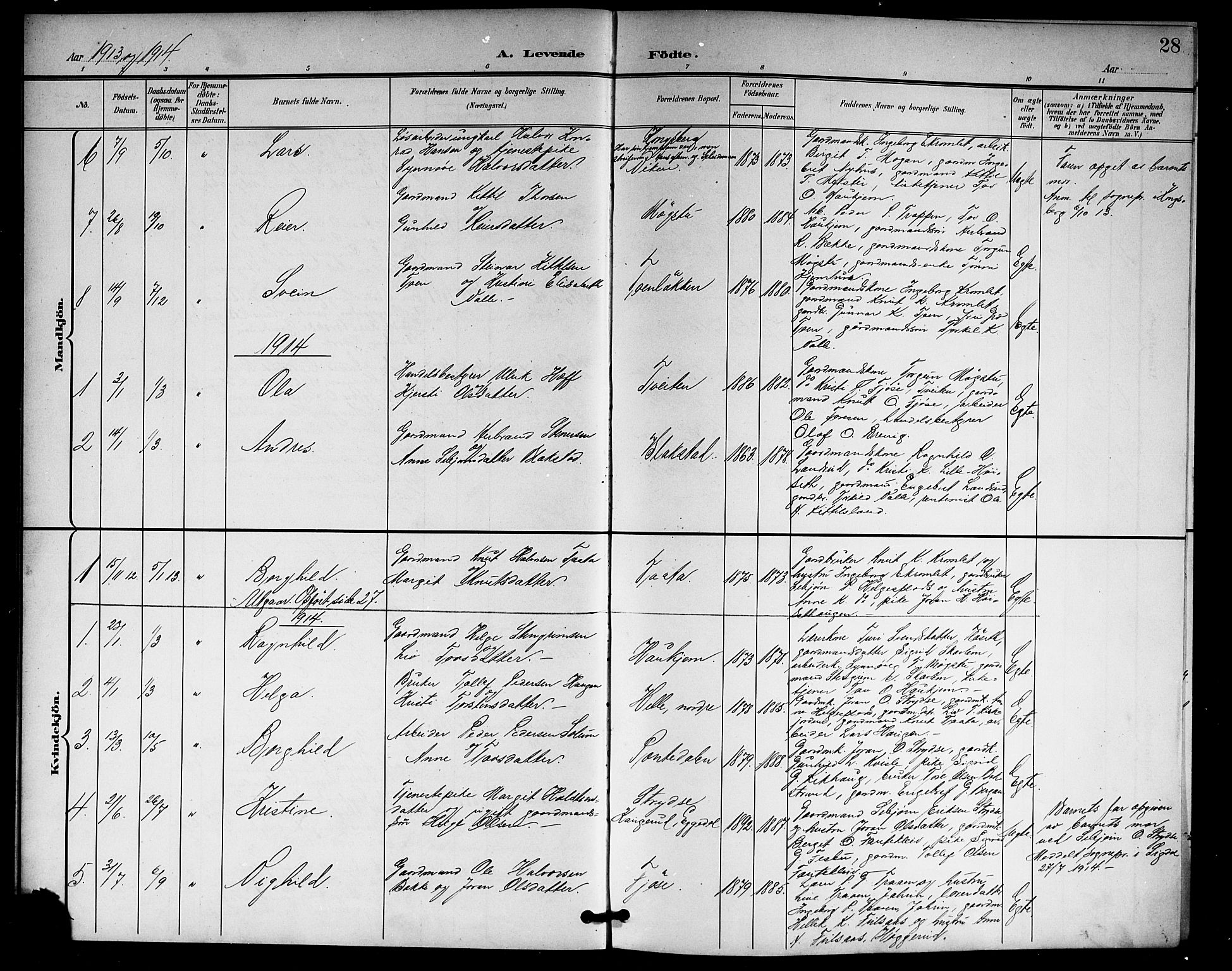 Rollag kirkebøker, SAKO/A-240/G/Gb/L0003: Parish register (copy) no. II 3, 1897-1919, p. 28