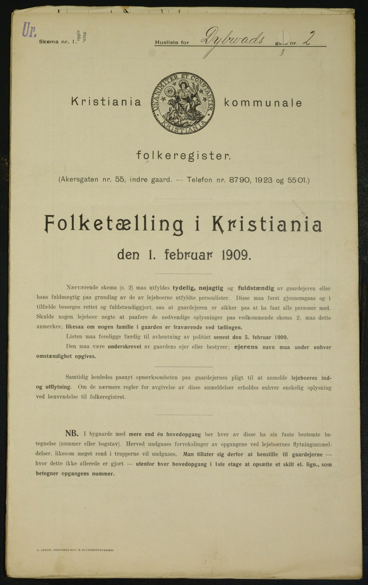 OBA, Municipal Census 1909 for Kristiania, 1909, p. 15923