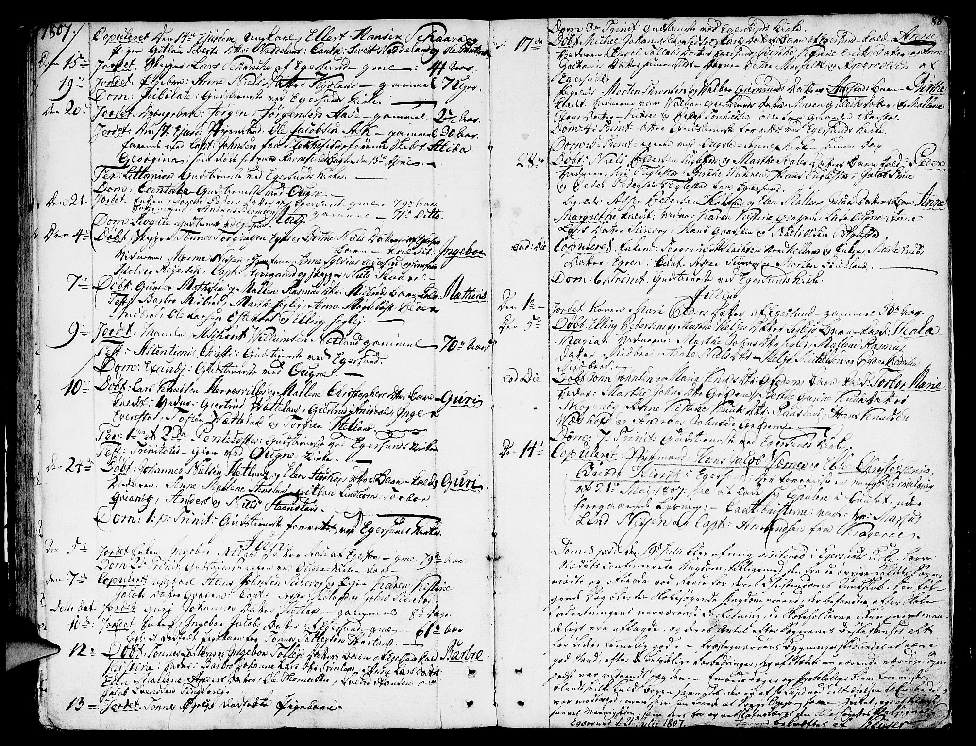 Eigersund sokneprestkontor, AV/SAST-A-101807/S08/L0005: Parish register (official) no. A 5 /1, 1790-1808, p. 88