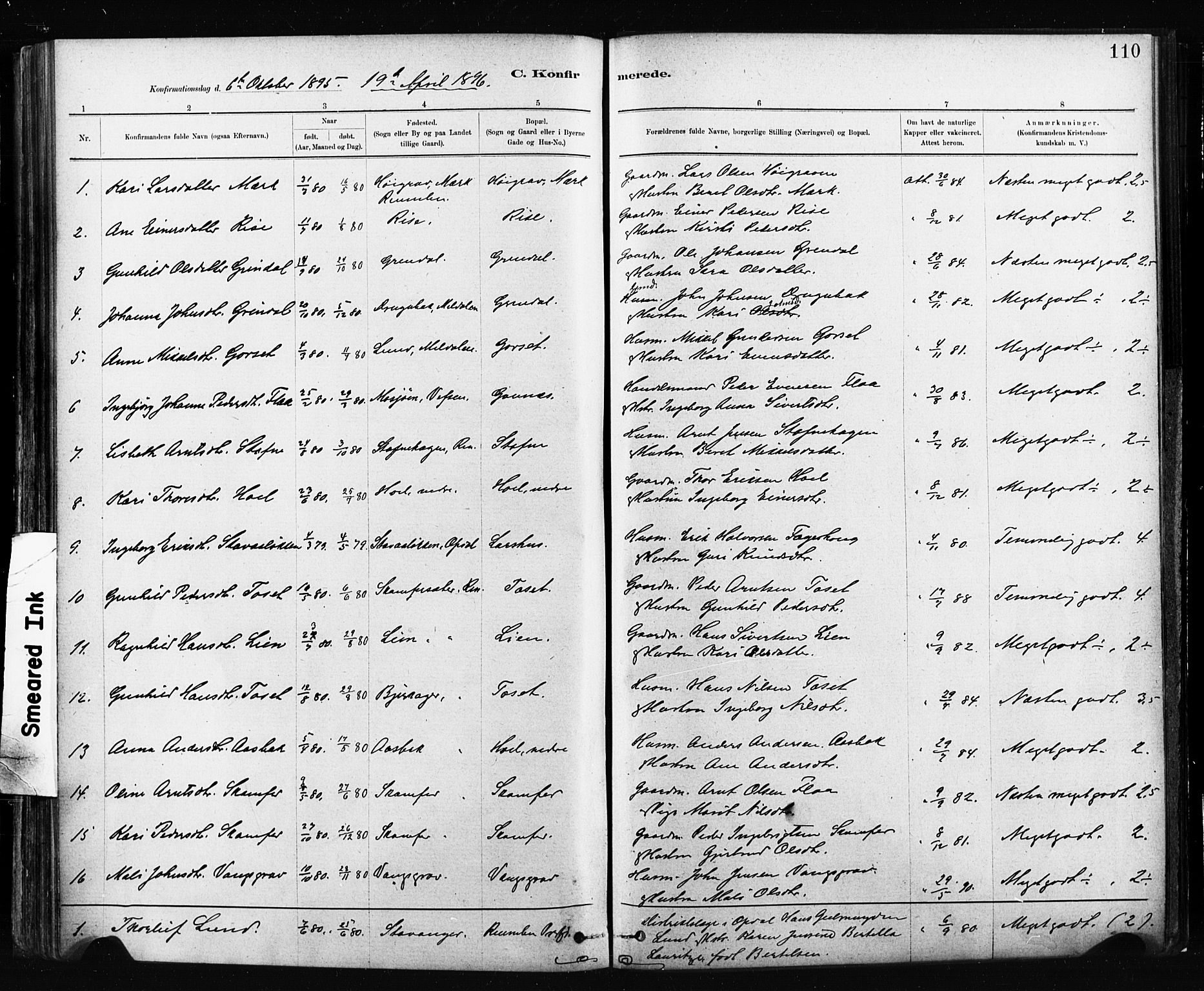 Ministerialprotokoller, klokkerbøker og fødselsregistre - Sør-Trøndelag, SAT/A-1456/674/L0871: Parish register (official) no. 674A03, 1880-1896, p. 110