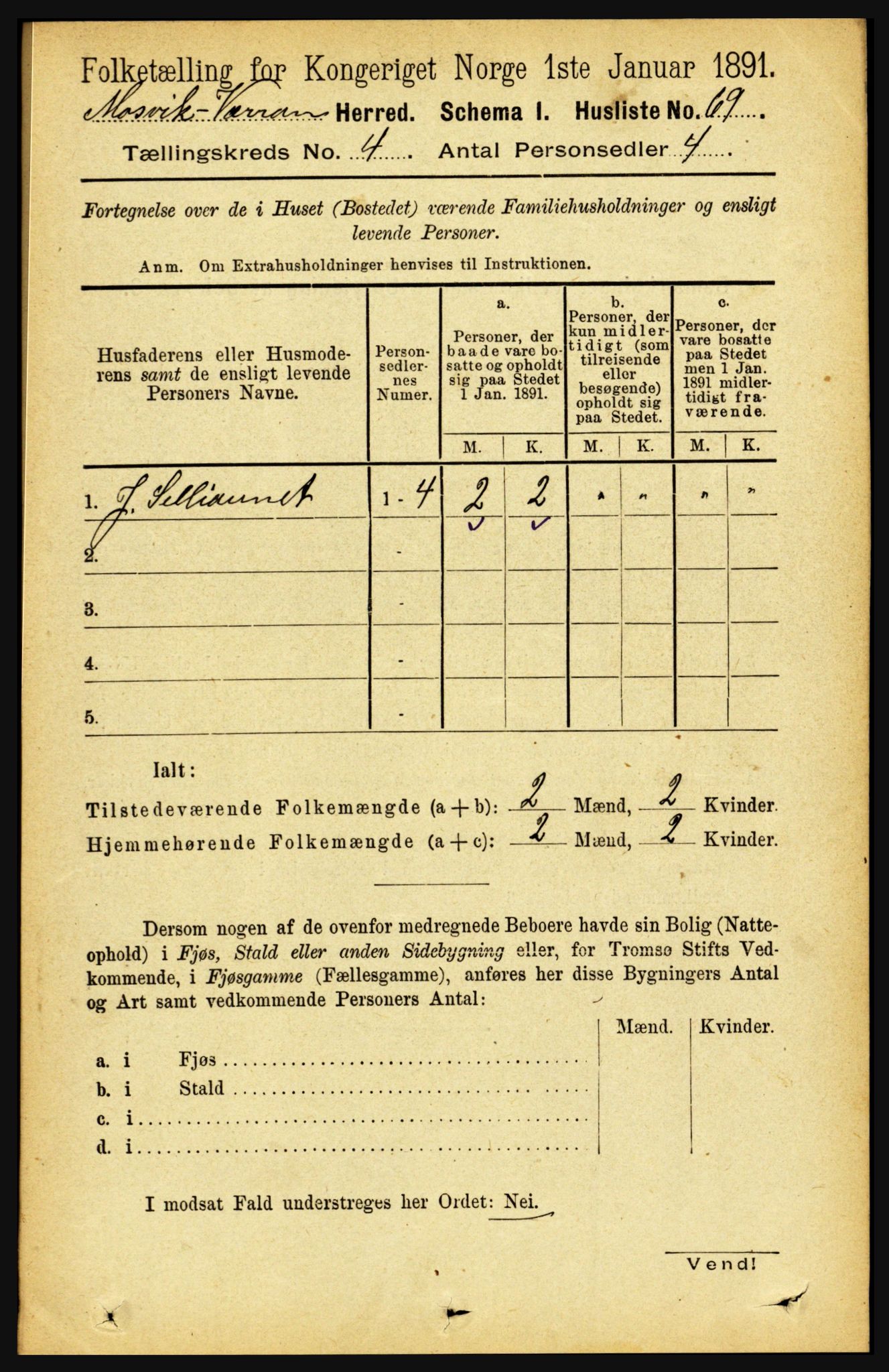 RA, 1891 census for 1723 Mosvik og Verran, 1891, p. 1386