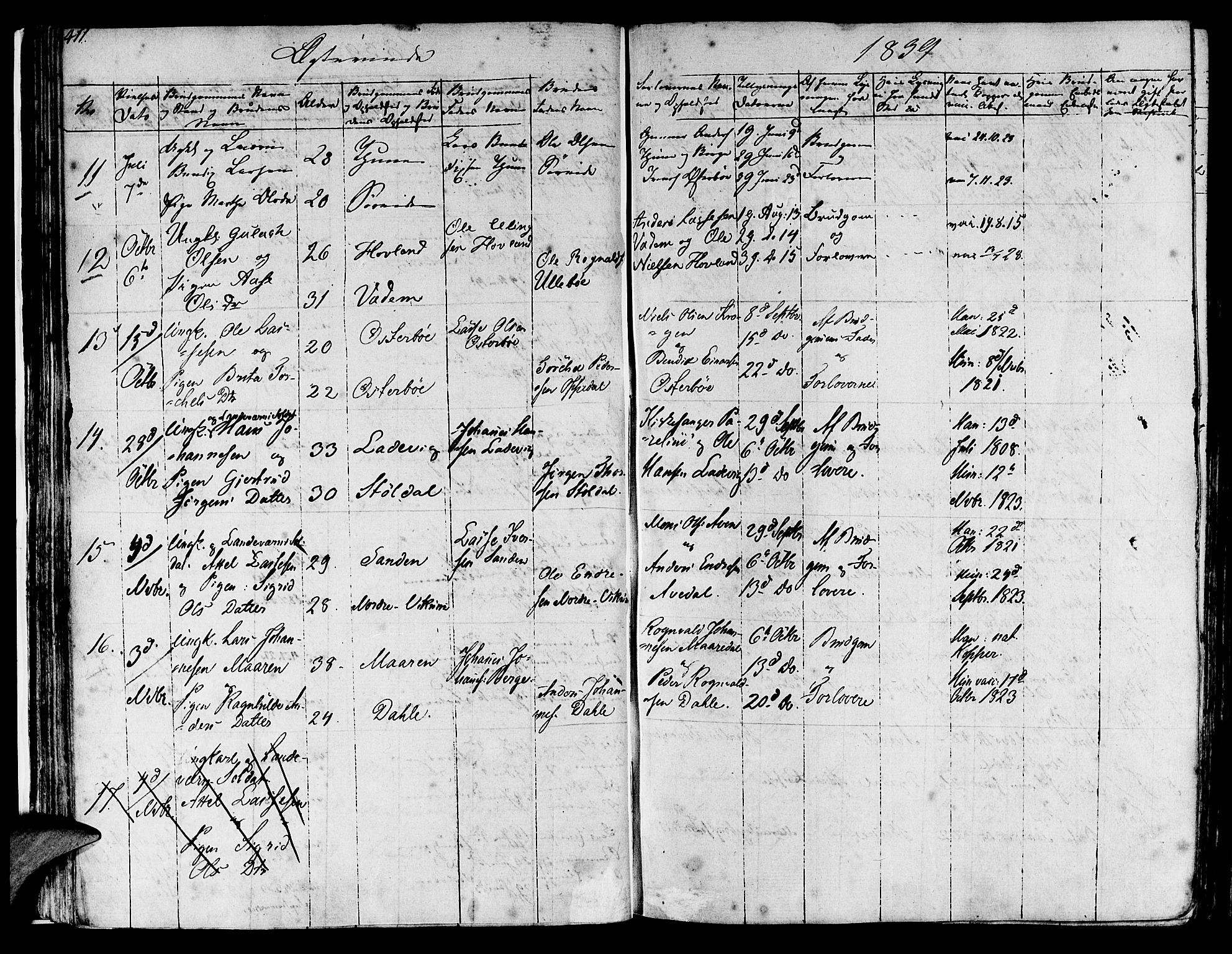 Lavik sokneprestembete, AV/SAB-A-80901: Parish register (official) no. A 2II, 1821-1842, p. 411