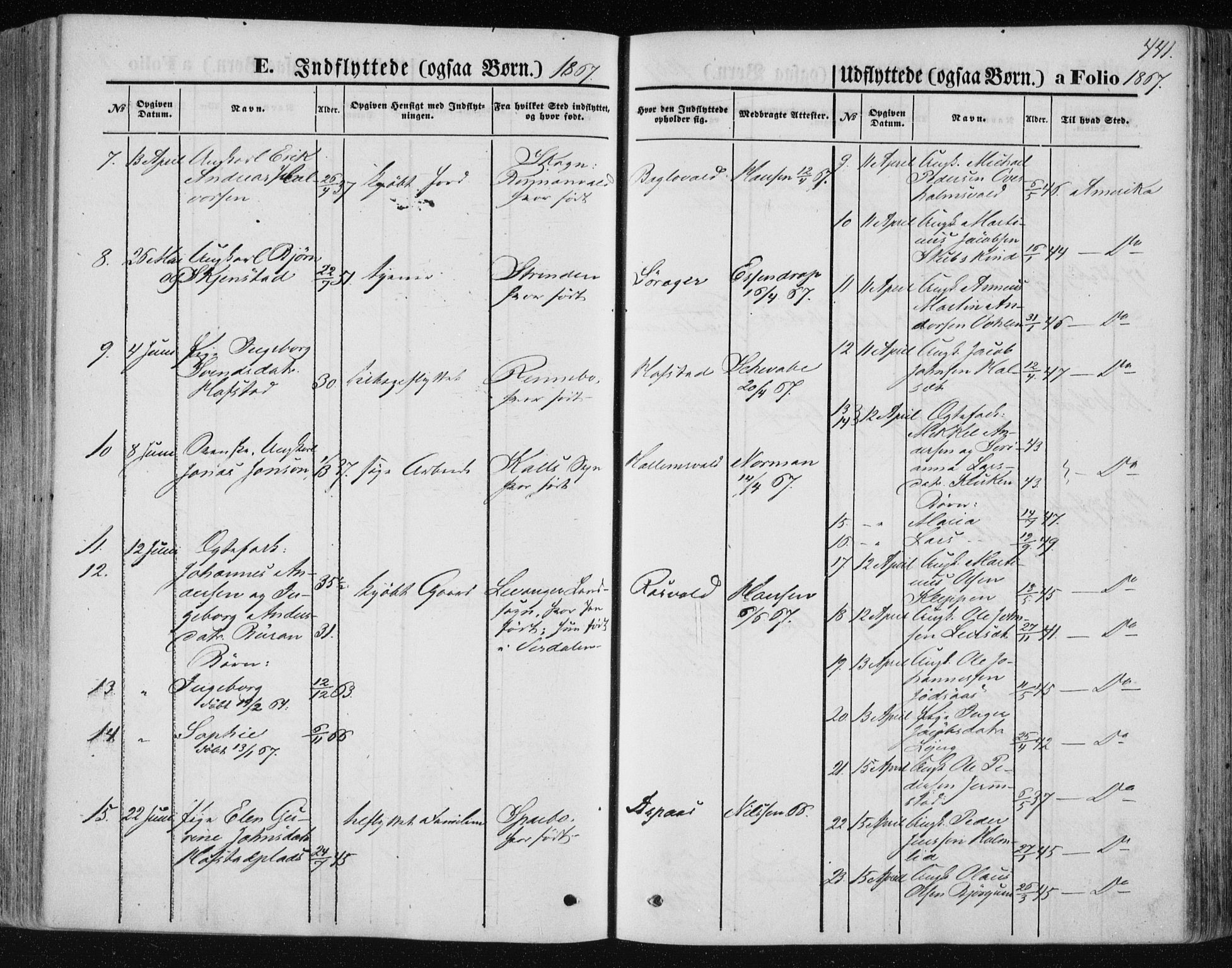 Ministerialprotokoller, klokkerbøker og fødselsregistre - Nord-Trøndelag, SAT/A-1458/723/L0241: Parish register (official) no. 723A10, 1860-1869, p. 441