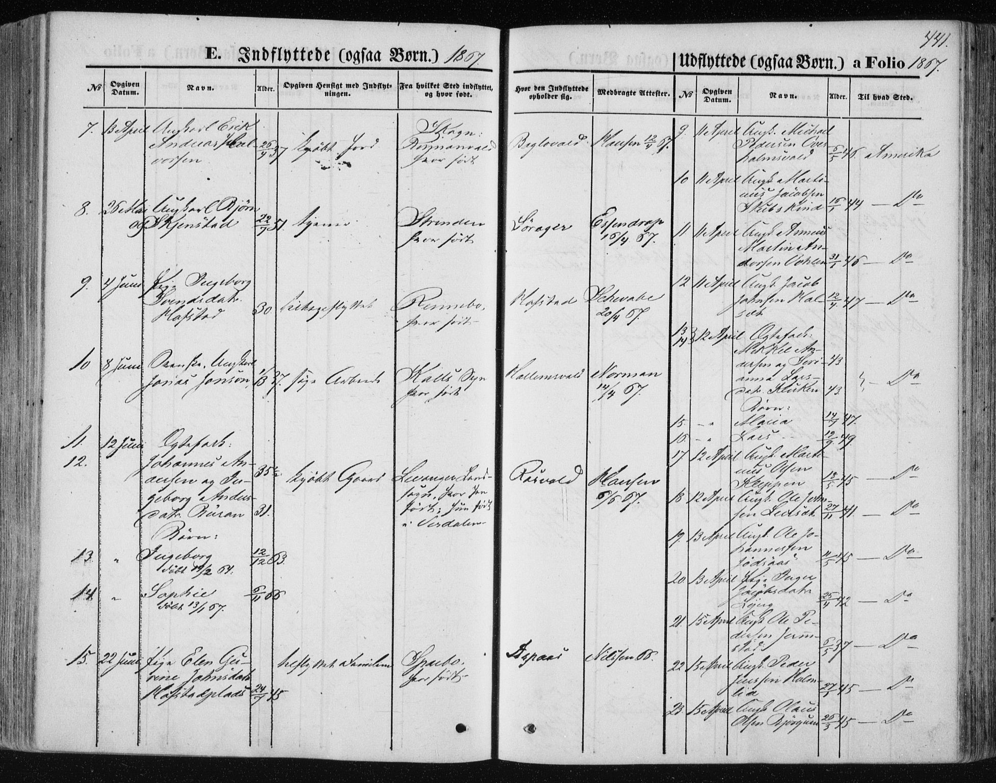 Ministerialprotokoller, klokkerbøker og fødselsregistre - Nord-Trøndelag, AV/SAT-A-1458/723/L0241: Parish register (official) no. 723A10, 1860-1869, p. 441