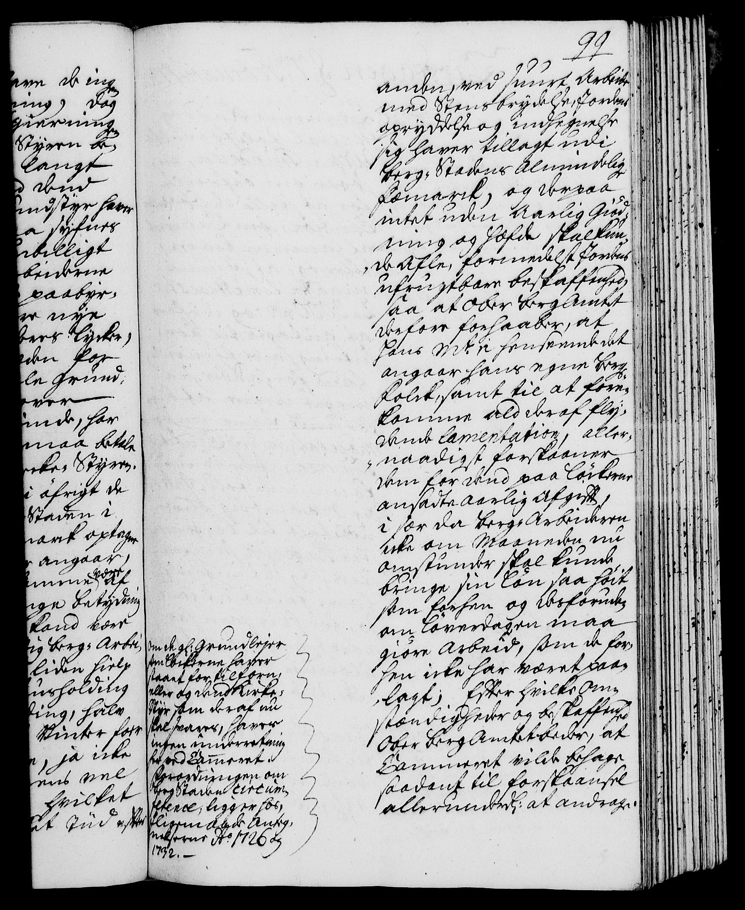 Rentekammeret, Kammerkanselliet, RA/EA-3111/G/Gh/Gha/L0018: Norsk ekstraktmemorialprotokoll (merket RK 53.63), 1735-1736, p. 99