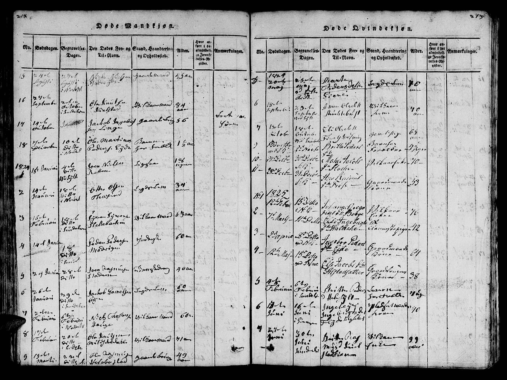 Ministerialprotokoller, klokkerbøker og fødselsregistre - Møre og Romsdal, SAT/A-1454/519/L0246: Parish register (official) no. 519A05, 1817-1834, p. 212-213