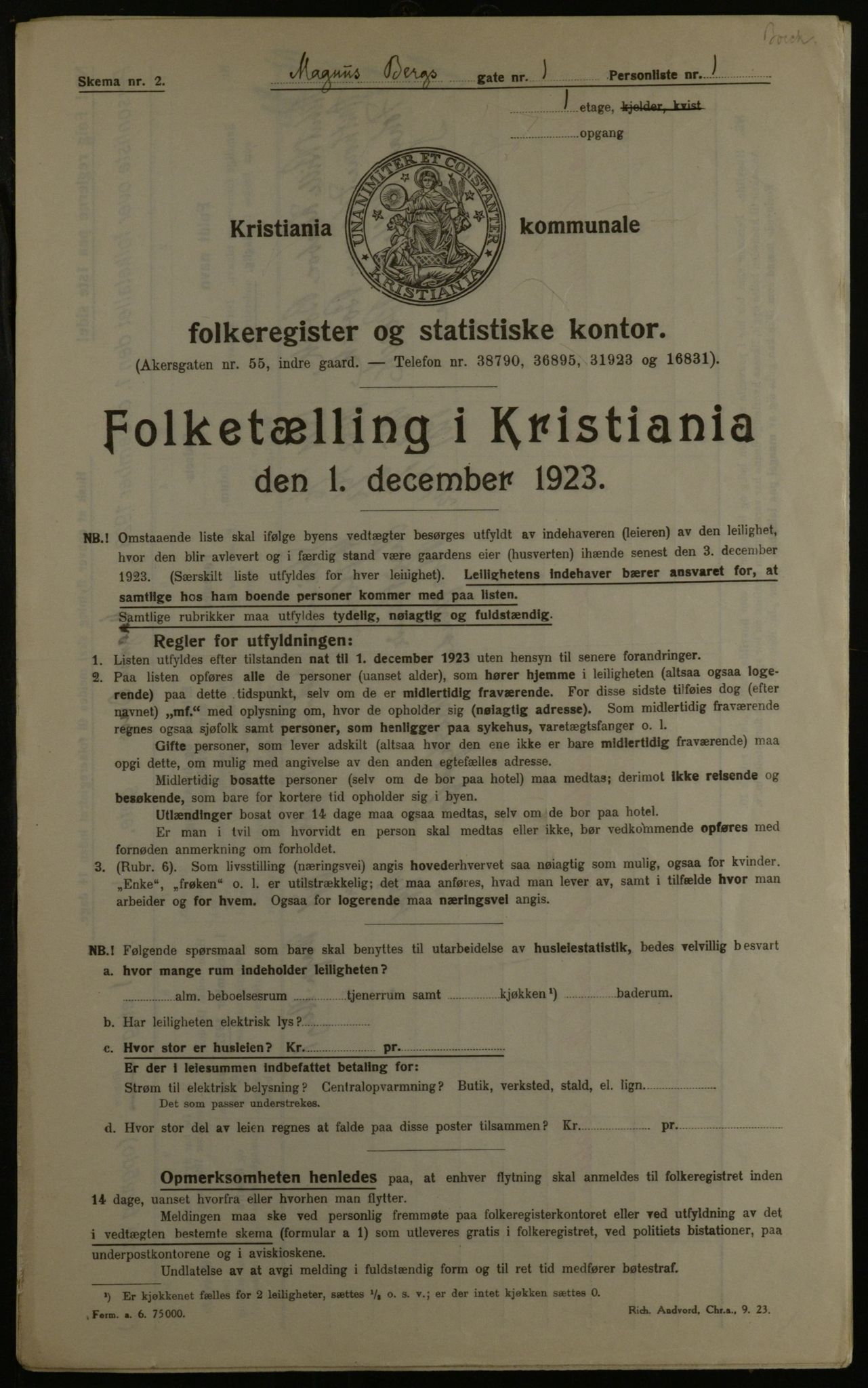 OBA, Municipal Census 1923 for Kristiania, 1923, p. 65674