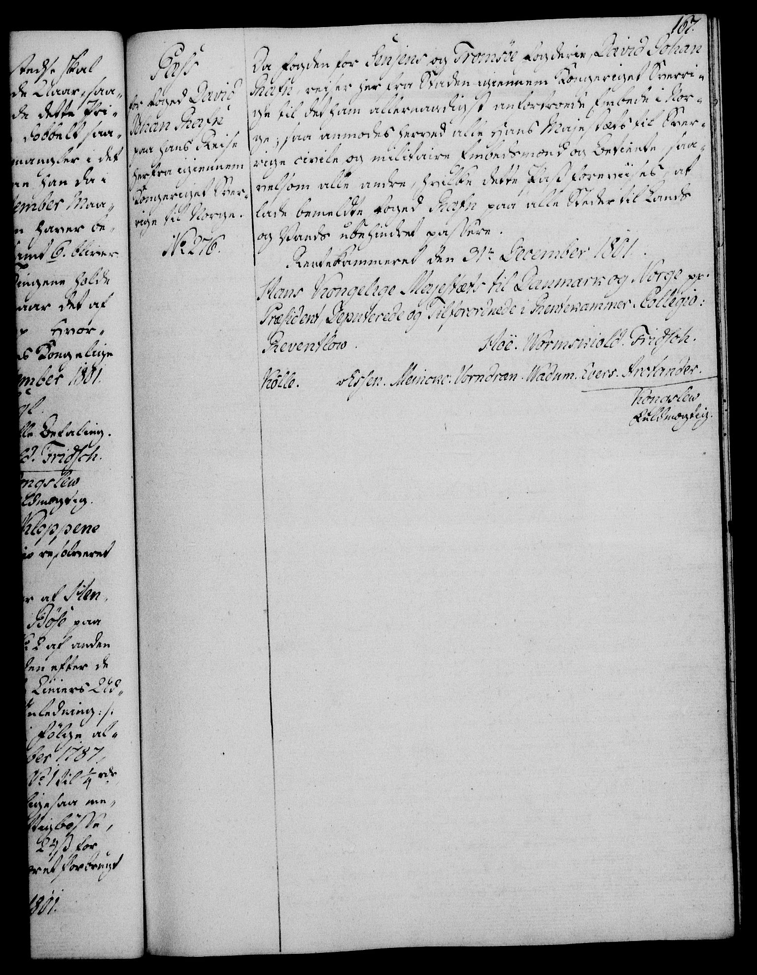 Rentekammeret, Kammerkanselliet, RA/EA-3111/G/Gg/Gga/L0017: Norsk ekspedisjonsprotokoll med register (merket RK 53.17), 1801-1803, p. 167