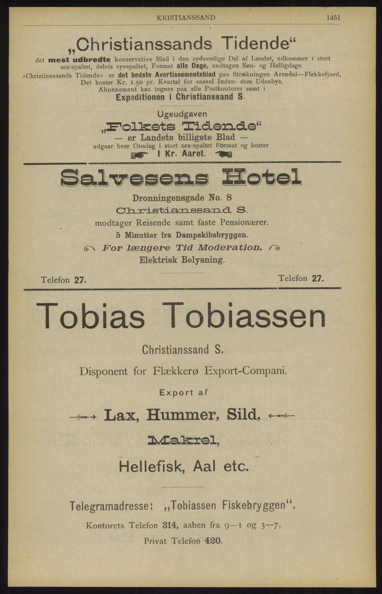 Kristiania/Oslo adressebok, PUBL/-, 1904, p. 1451