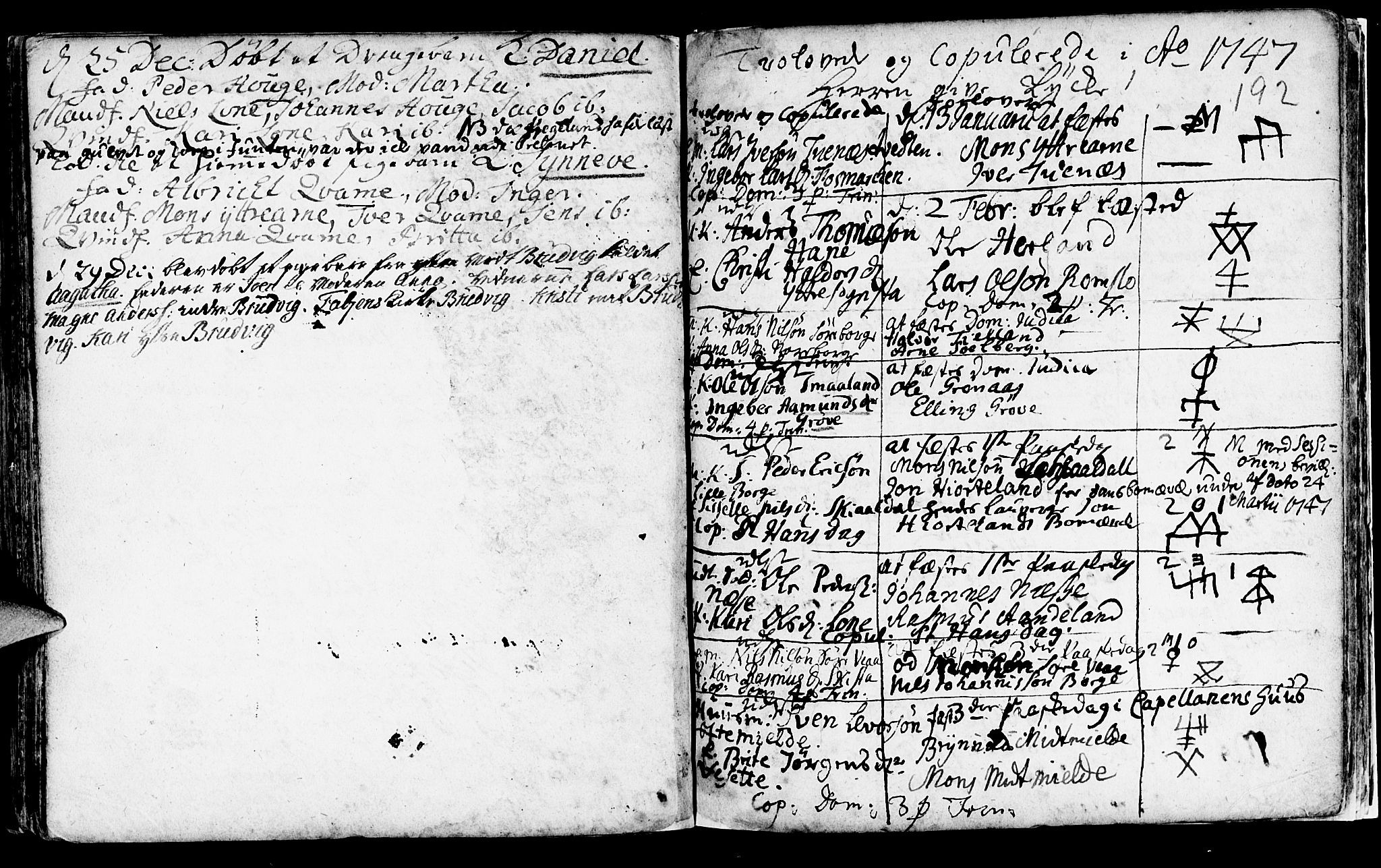 Haus sokneprestembete, SAB/A-75601/H/Haa: Parish register (official) no. A 5, 1733-1747, p. 192