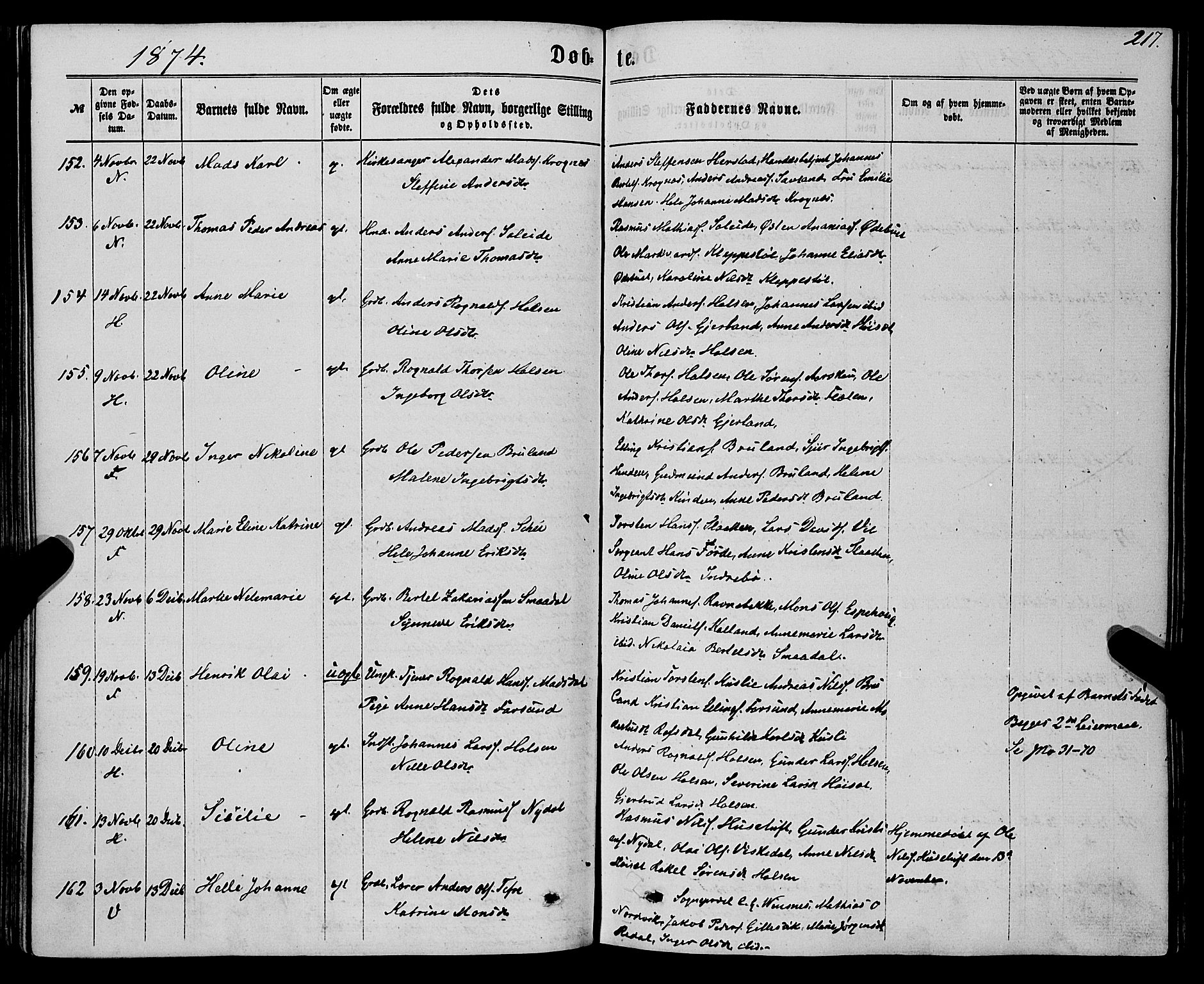 Førde sokneprestembete, AV/SAB-A-79901/H/Haa/Haaa/L0009: Parish register (official) no. A 9, 1861-1877, p. 217