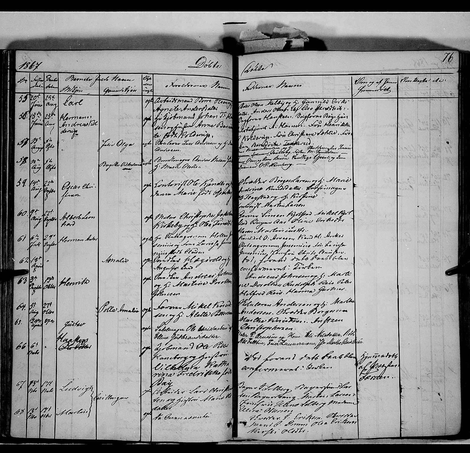 Vang prestekontor, Hedmark, AV/SAH-PREST-008/H/Ha/Haa/L0011: Parish register (official) no. 11, 1852-1877, p. 76