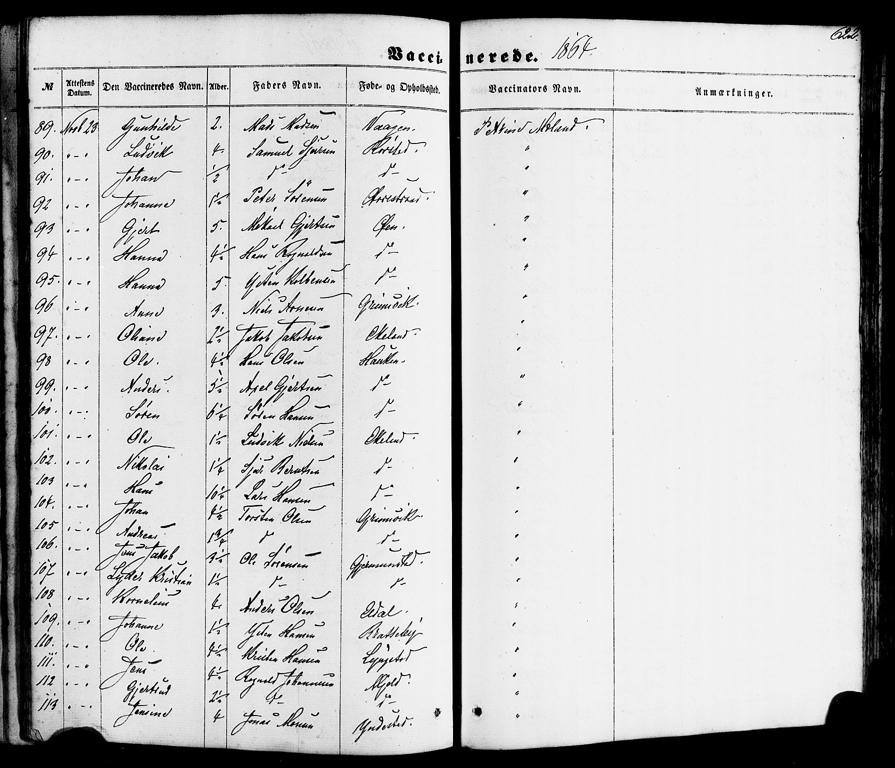 Gaular sokneprestembete, SAB/A-80001/H/Haa: Parish register (official) no. A 5, 1860-1881, p. 622