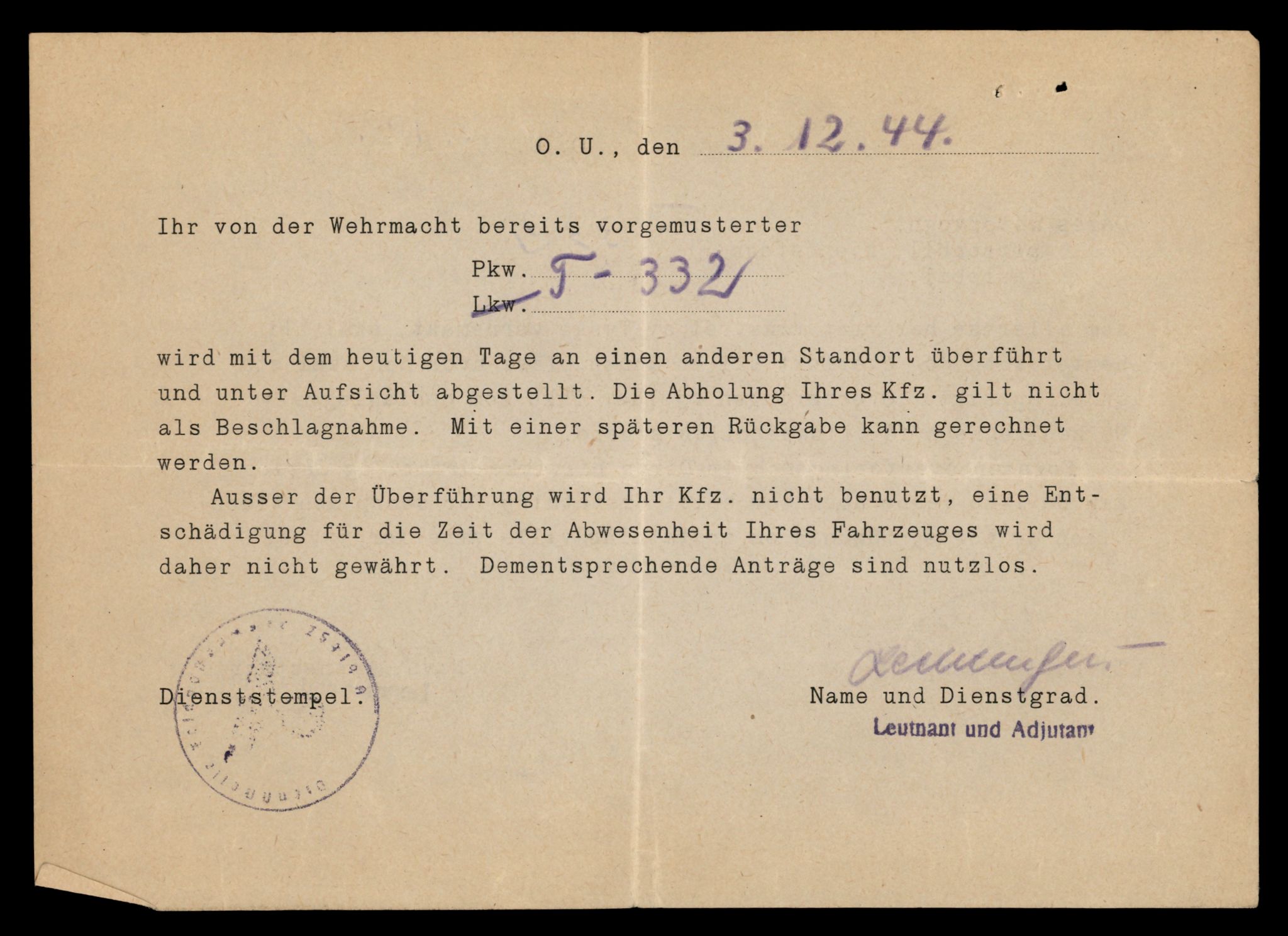 Møre og Romsdal vegkontor - Ålesund trafikkstasjon, SAT/A-4099/F/Fe/L0003: Registreringskort for kjøretøy T 232 - T 340, 1927-1998, p. 2598