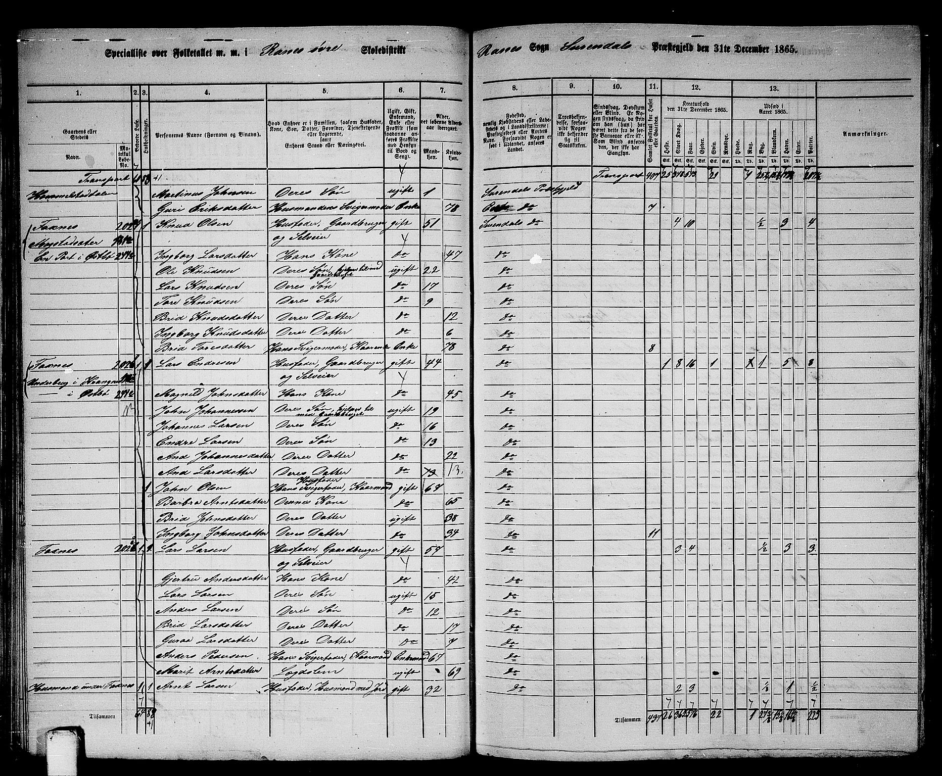 RA, 1865 census for Surnadal, 1865, p. 70