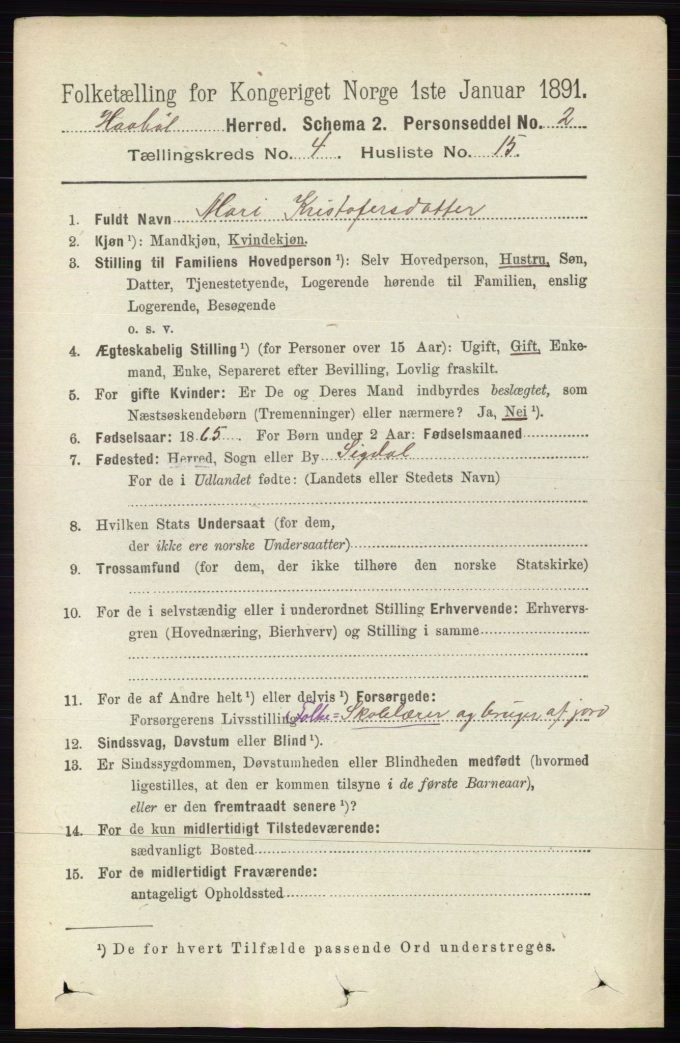 RA, 1891 census for 0138 Hobøl, 1891, p. 2500