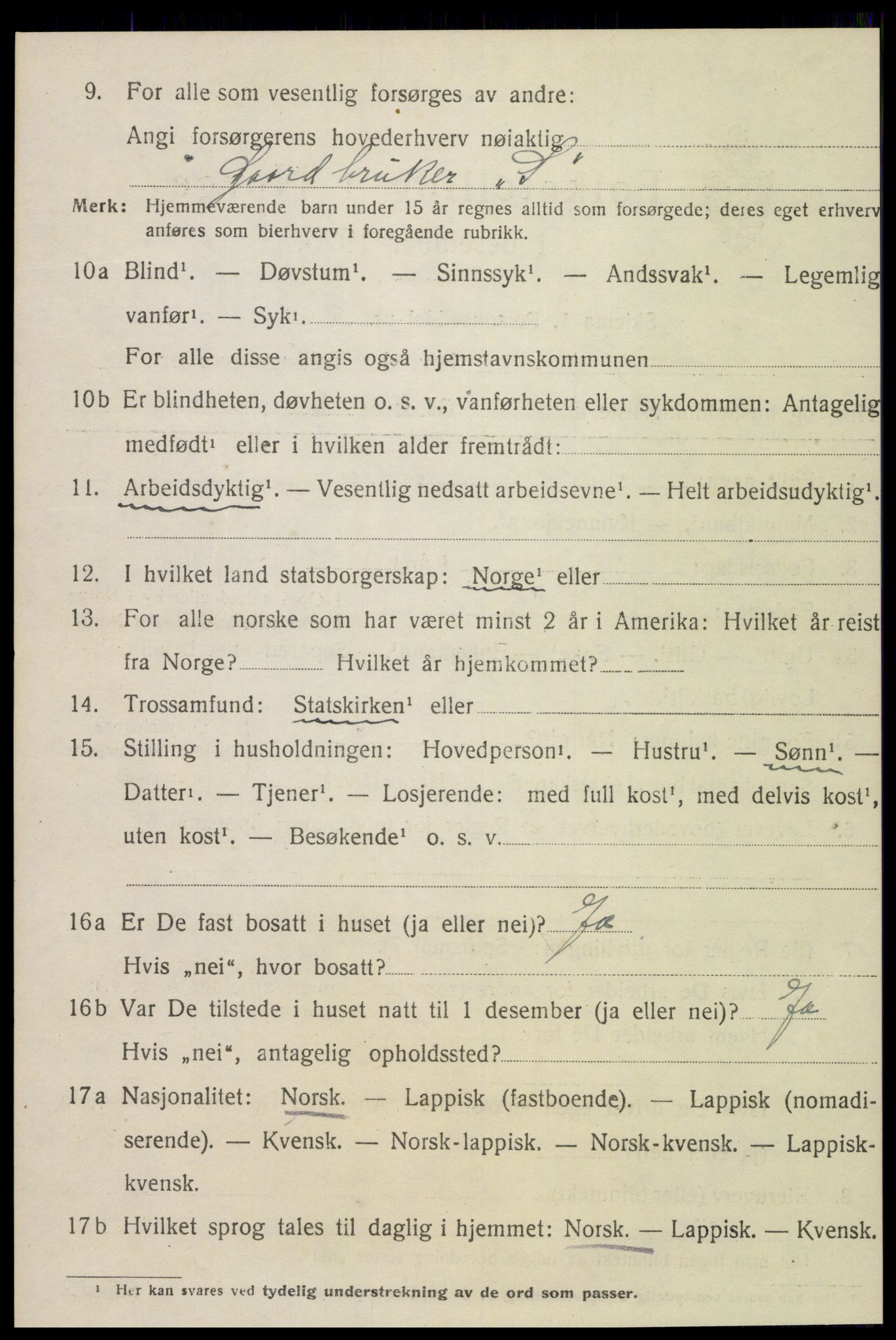 SAT, 1920 census for Inderøy, 1920, p. 1848