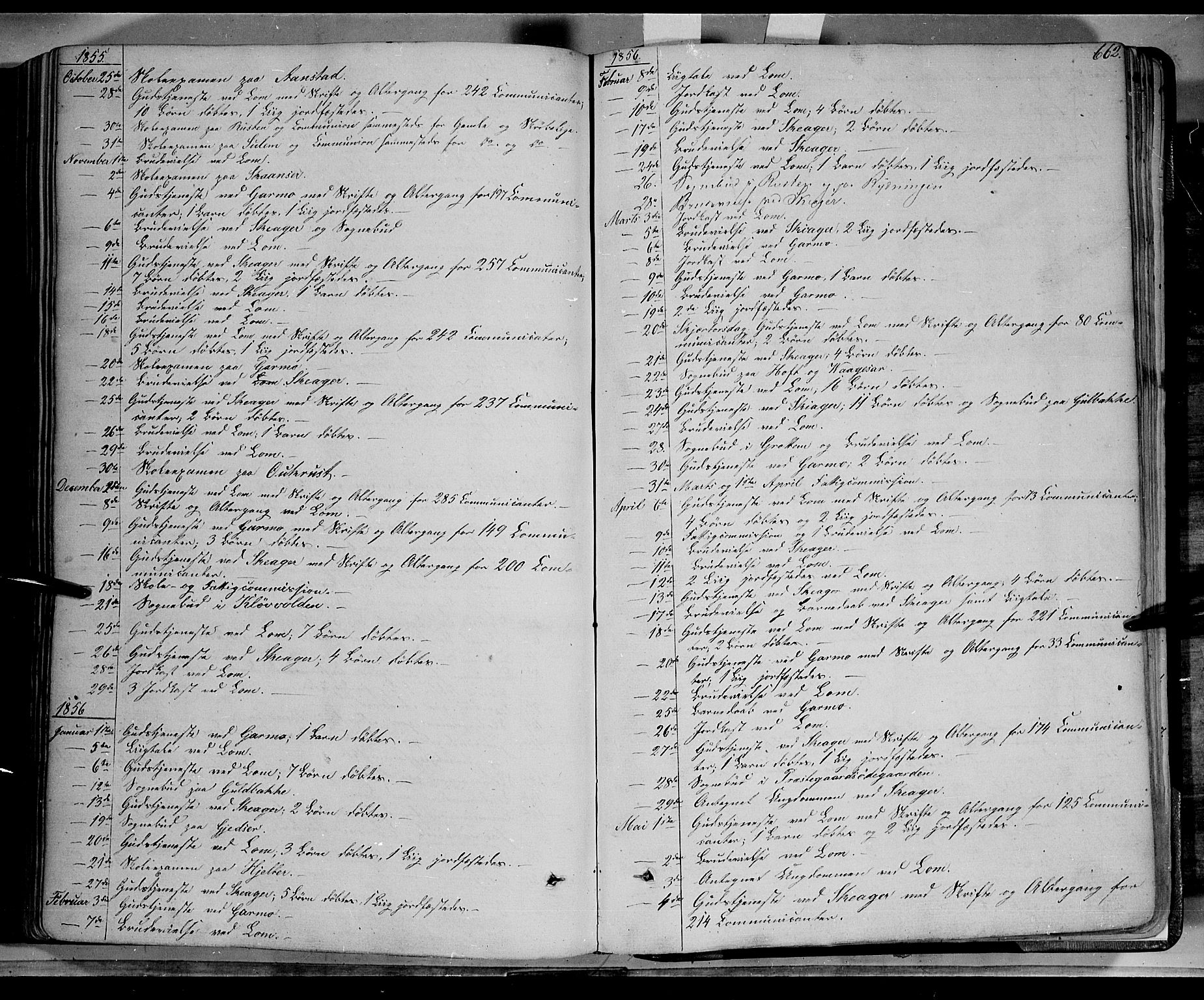 Lom prestekontor, AV/SAH-PREST-070/K/L0006: Parish register (official) no. 6B, 1837-1863, p. 662