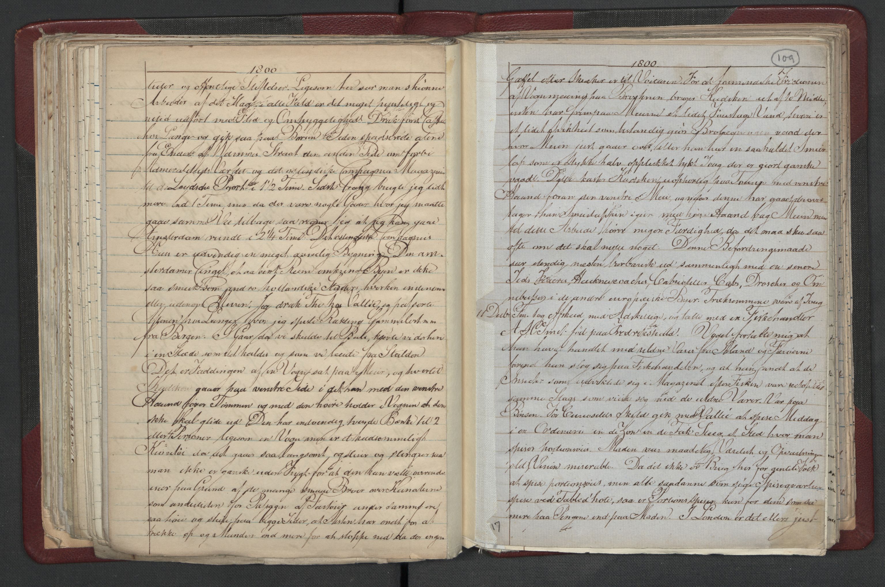 Meltzer, Fredrik, AV/RA-PA-0028/F/L0001: Dagbok for årene 1796-1808, 1811, 1817, 1796-1817, p. 108b-109a