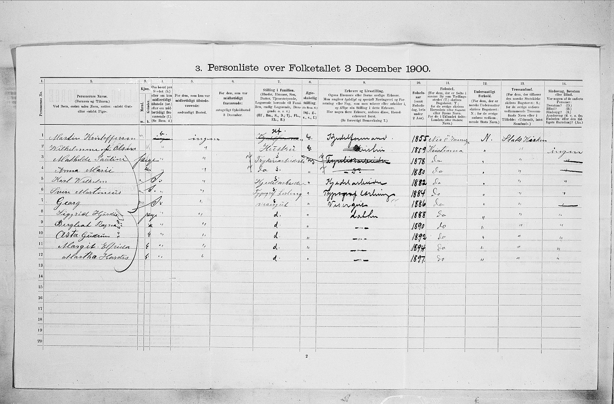 SAO, 1900 census for Kristiania, 1900, p. 34530