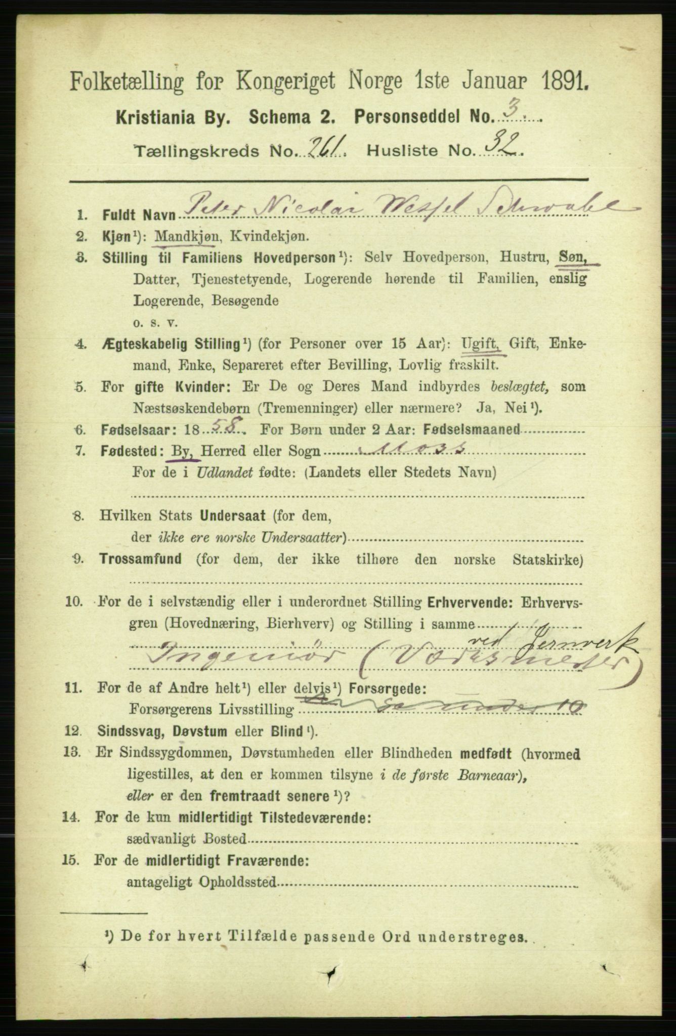 RA, 1891 census for 0301 Kristiania, 1891, p. 159001