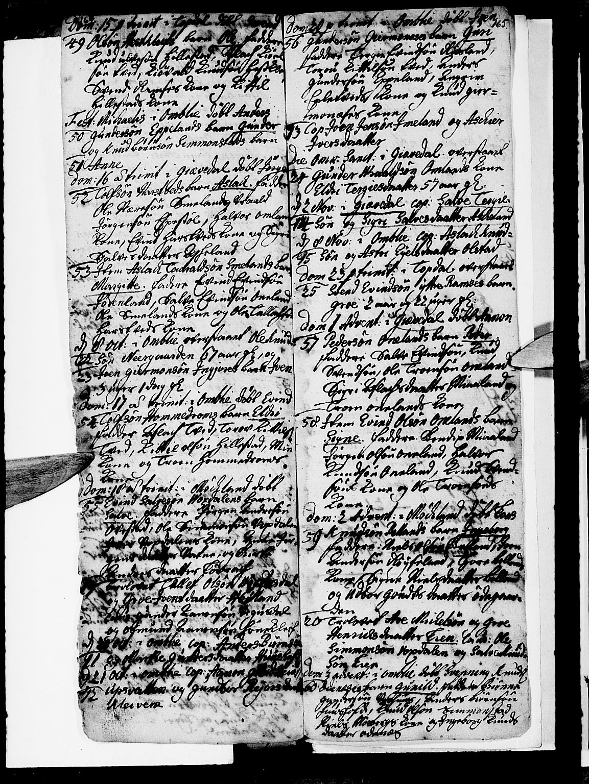 Åmli sokneprestkontor, AV/SAK-1111-0050/F/Fa/Fac/L0001: Parish register (official) no. A 1, 1711-1740, p. 164-165