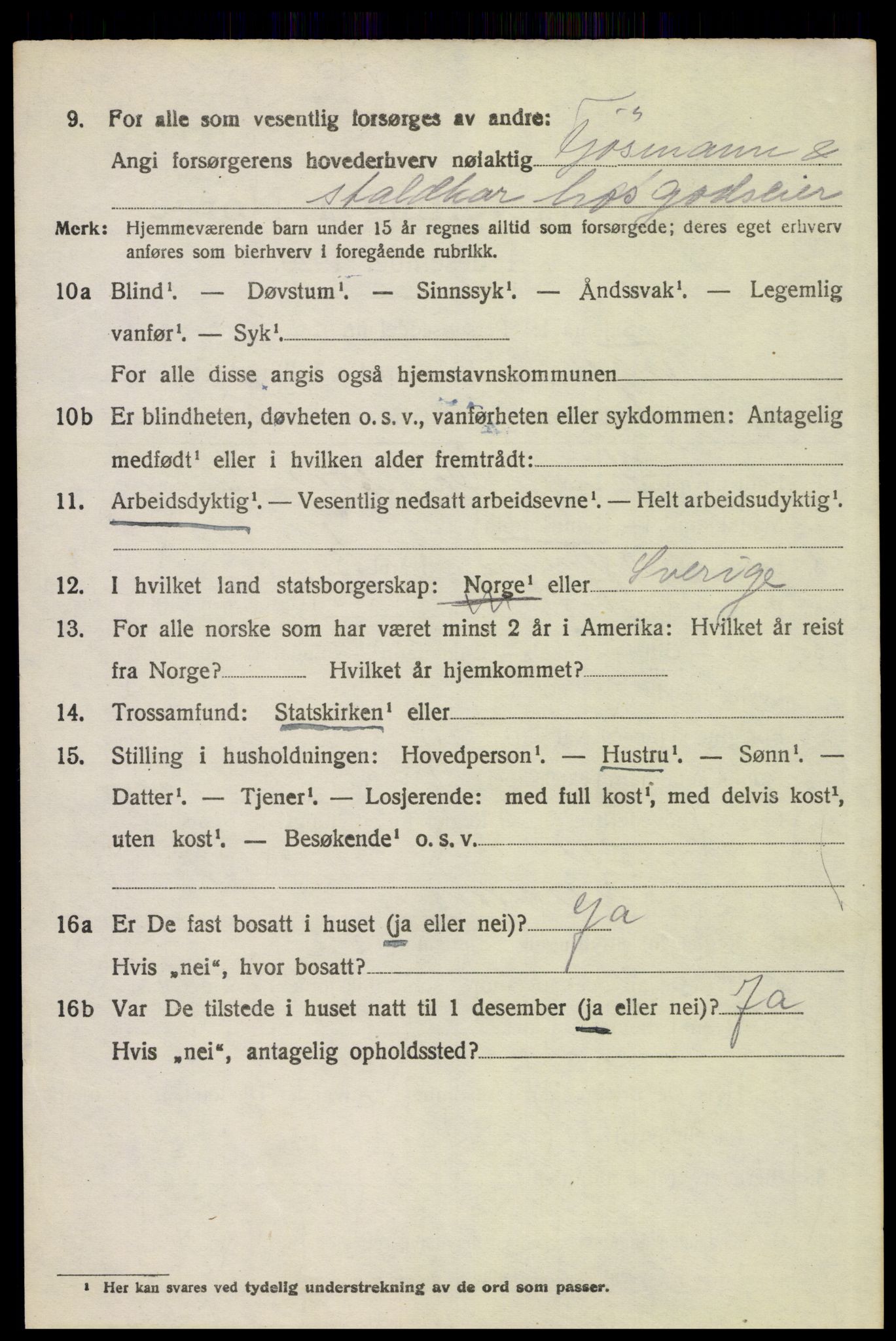 SAH, 1920 census for Vinger, 1920, p. 6961