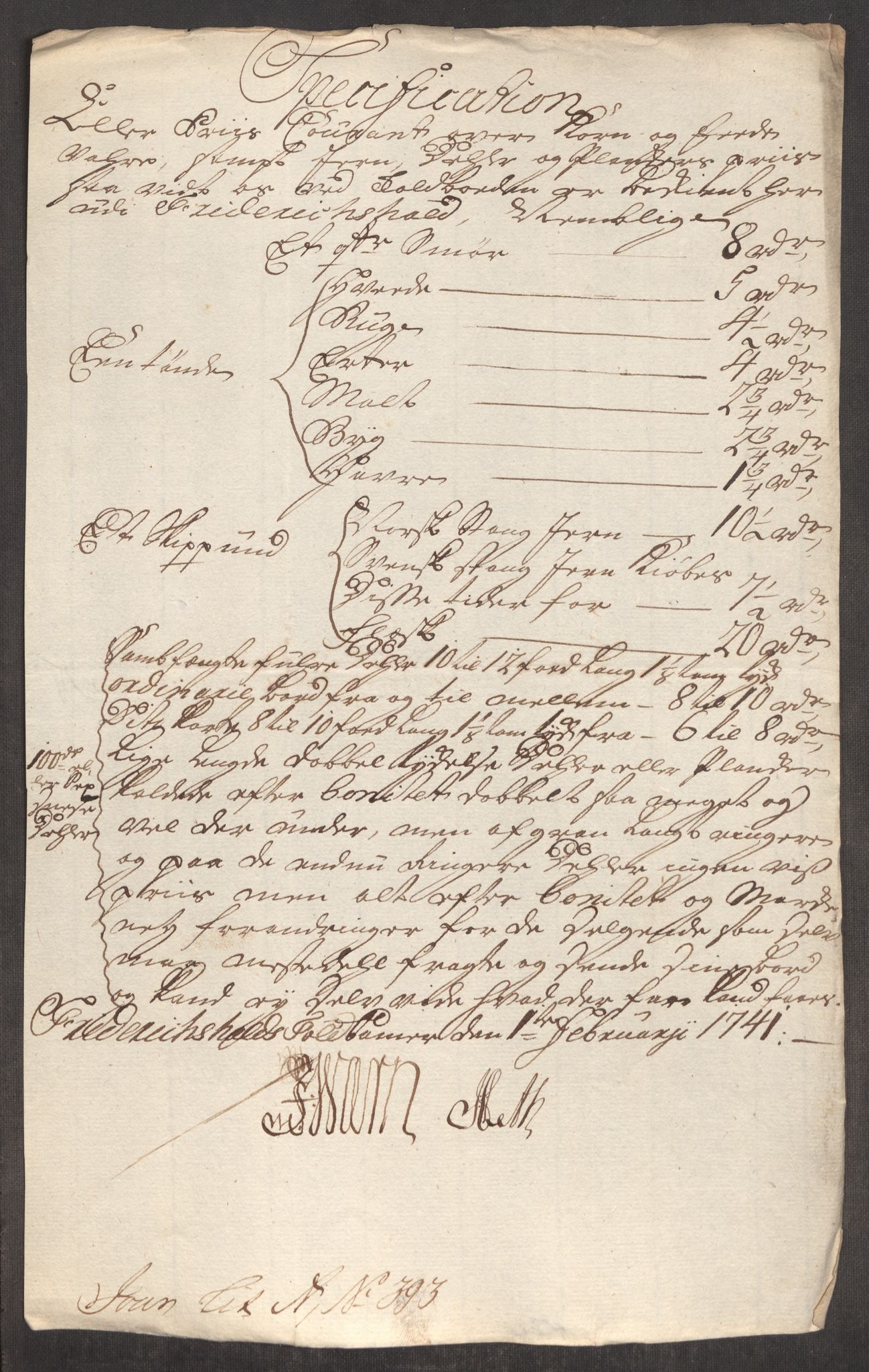 Rentekammeret inntil 1814, Realistisk ordnet avdeling, AV/RA-EA-4070/Oe/L0002: [Ø1]: Priskuranter, 1740-1744, p. 191