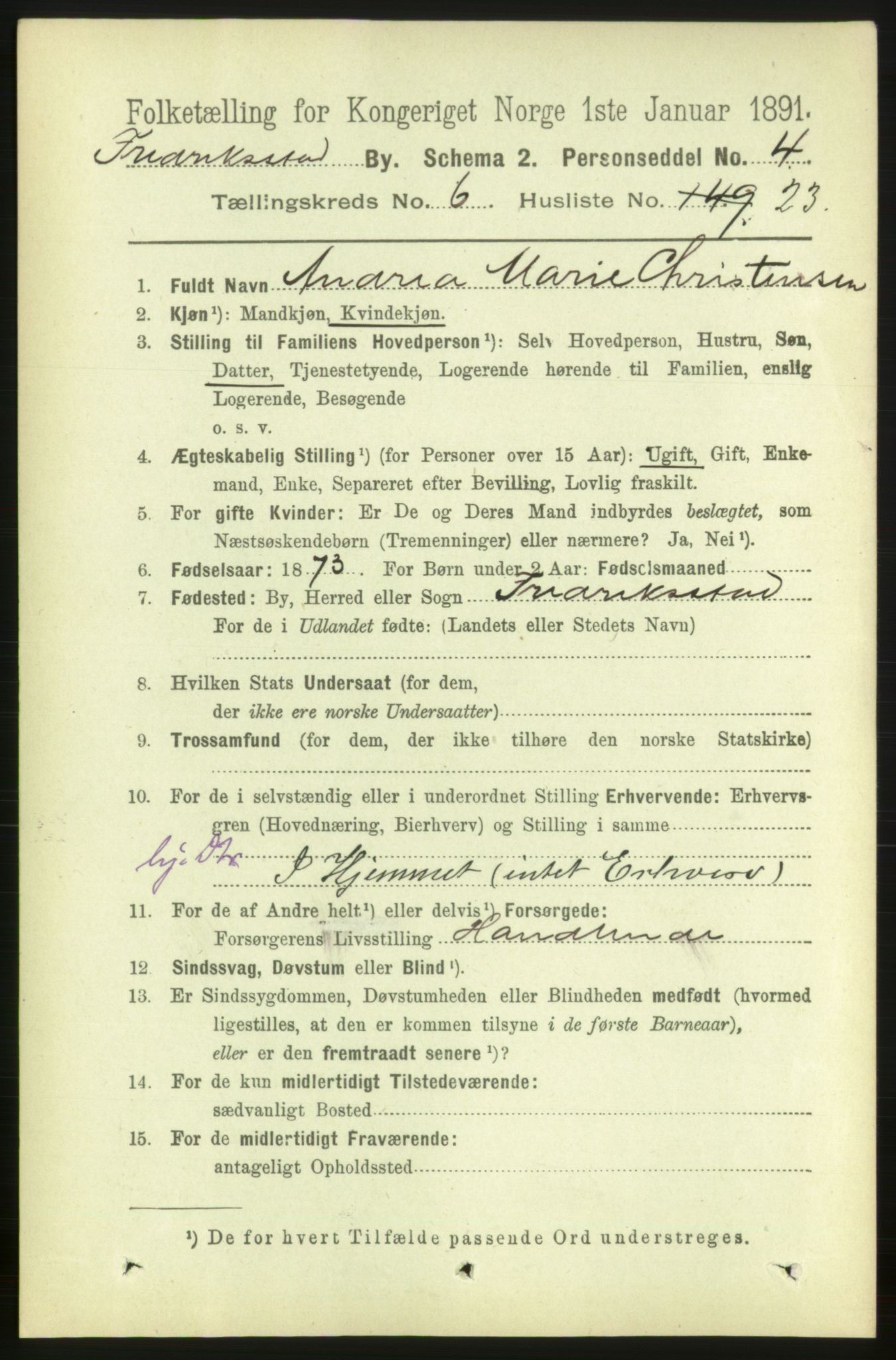 RA, 1891 census for 0103 Fredrikstad, 1891, p. 7840