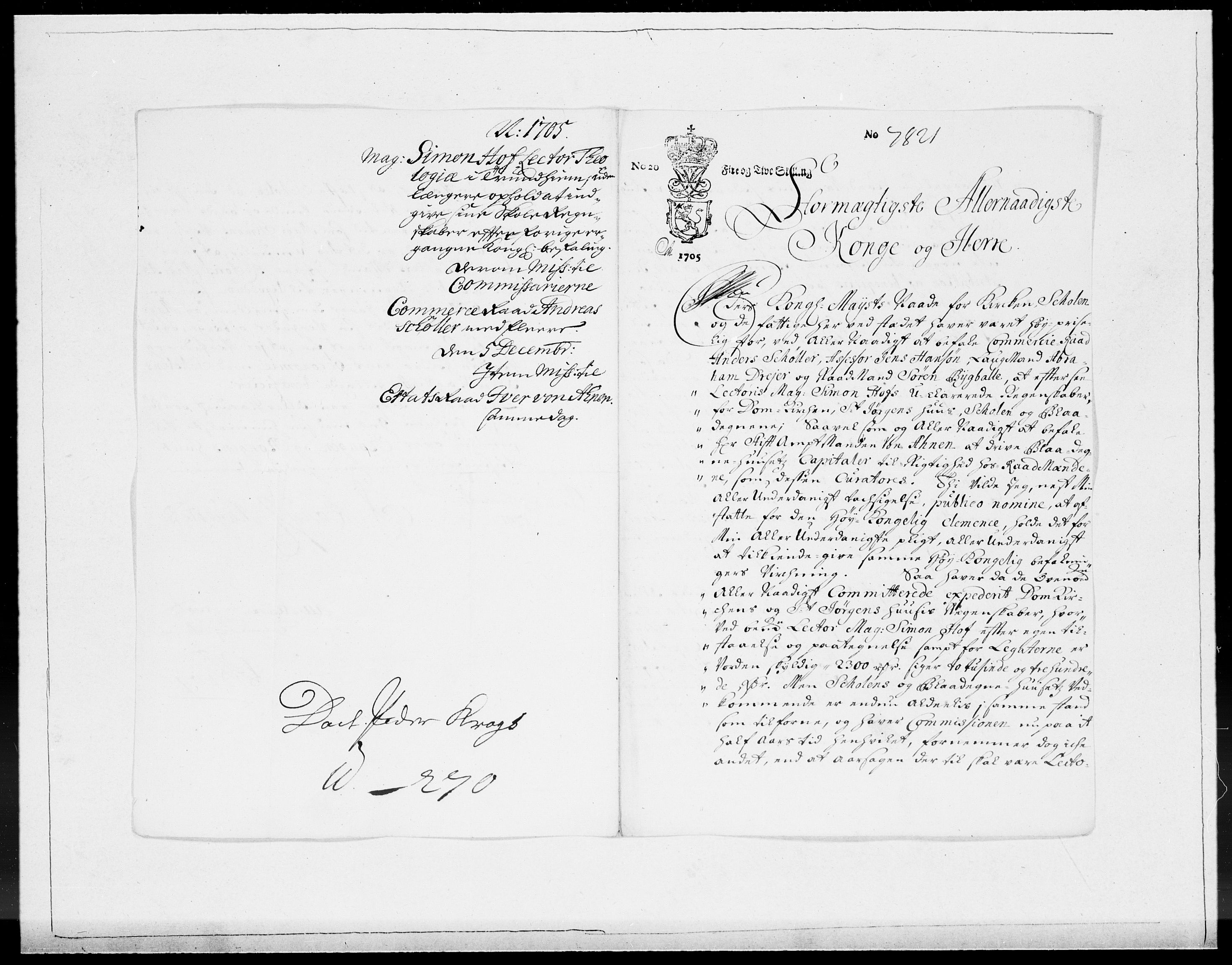 Danske Kanselli 1572-1799, AV/RA-EA-3023/F/Fc/Fcc/Fcca/L0059: Norske innlegg 1572-1799, 1705, p. 206