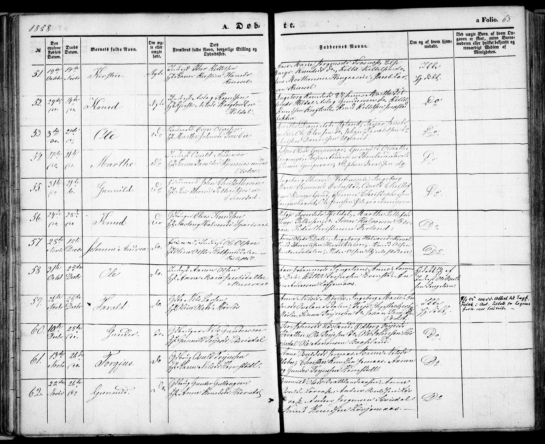 Froland sokneprestkontor, SAK/1111-0013/F/Fa/L0002: Parish register (official) no. A 2, 1845-1863, p. 65