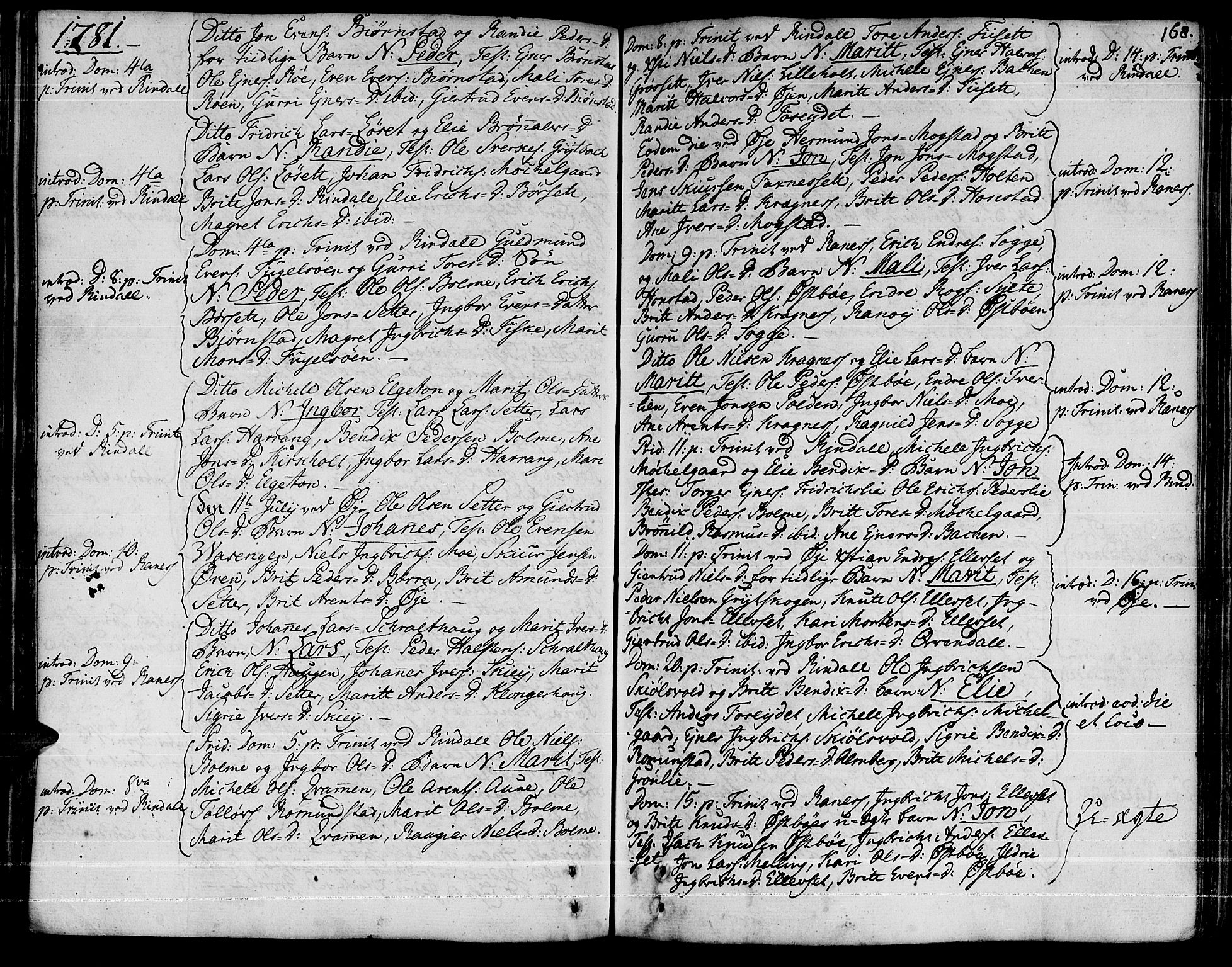 Ministerialprotokoller, klokkerbøker og fødselsregistre - Møre og Romsdal, AV/SAT-A-1454/595/L1039: Parish register (official) no. 595A01, 1750-1796, p. 168