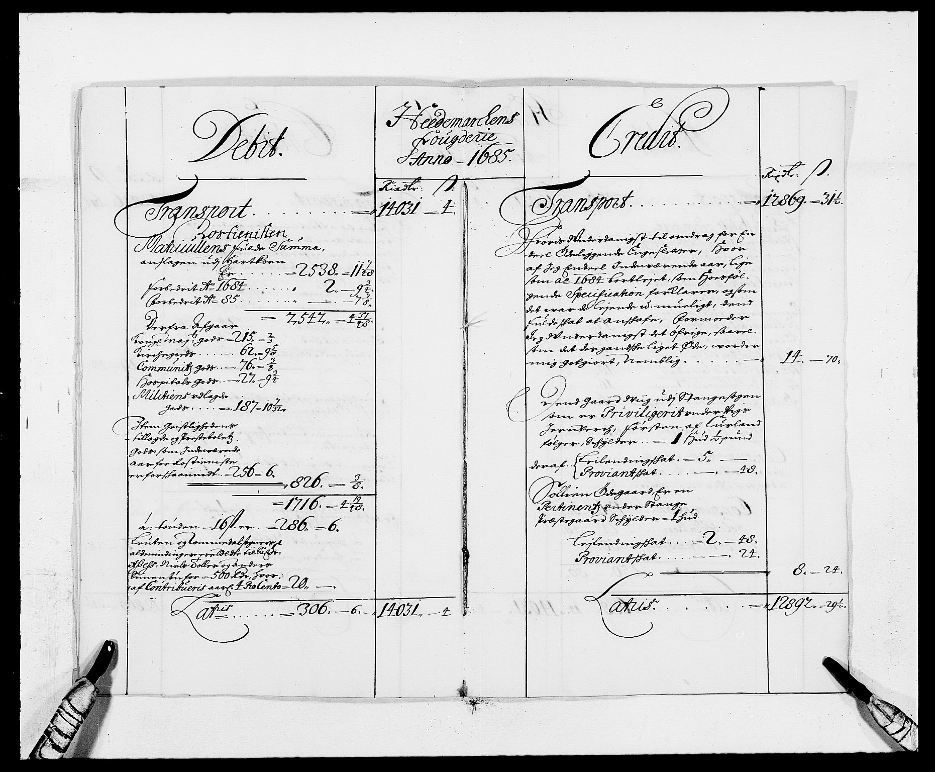 Rentekammeret inntil 1814, Reviderte regnskaper, Fogderegnskap, AV/RA-EA-4092/R16/L1026: Fogderegnskap Hedmark, 1685, p. 8