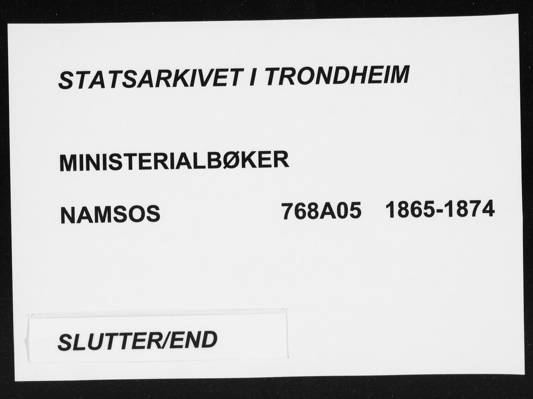 Ministerialprotokoller, klokkerbøker og fødselsregistre - Nord-Trøndelag, SAT/A-1458/768/L0570: Parish register (official) no. 768A05, 1865-1874