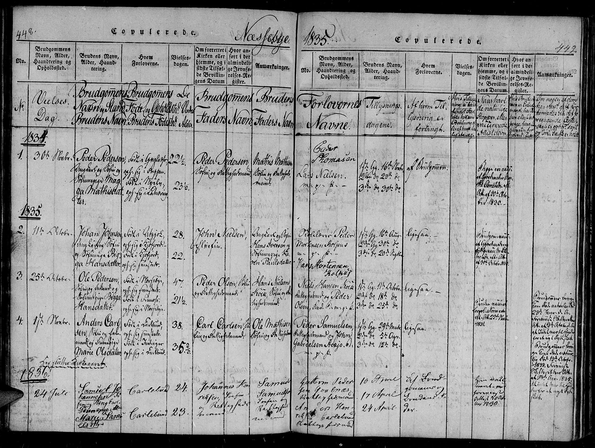 Vadsø sokneprestkontor, SATØ/S-1325/H/Ha/L0003kirke: Parish register (official) no. 3 /2, 1821-1839, p. 448-449