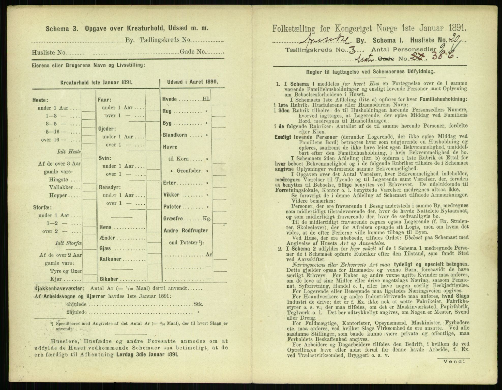 RA, 1891 census for 0903 Arendal, 1891, p. 162