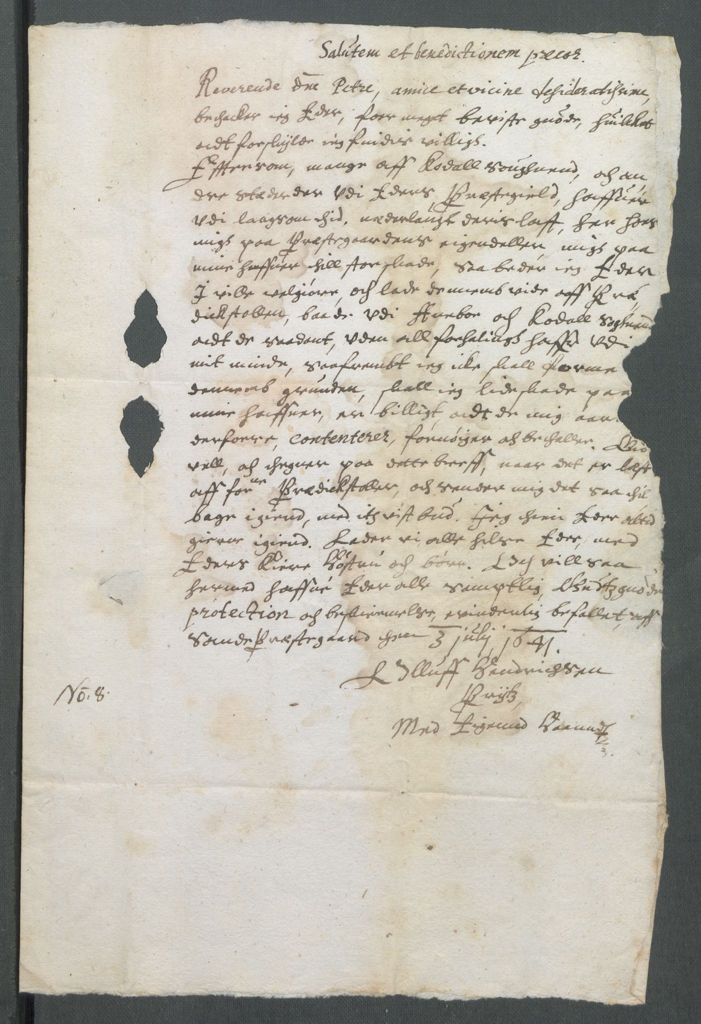 Riksarkivets diplomsamling, AV/RA-EA-5965/F02/L0154: Dokumenter, 1641, p. 32