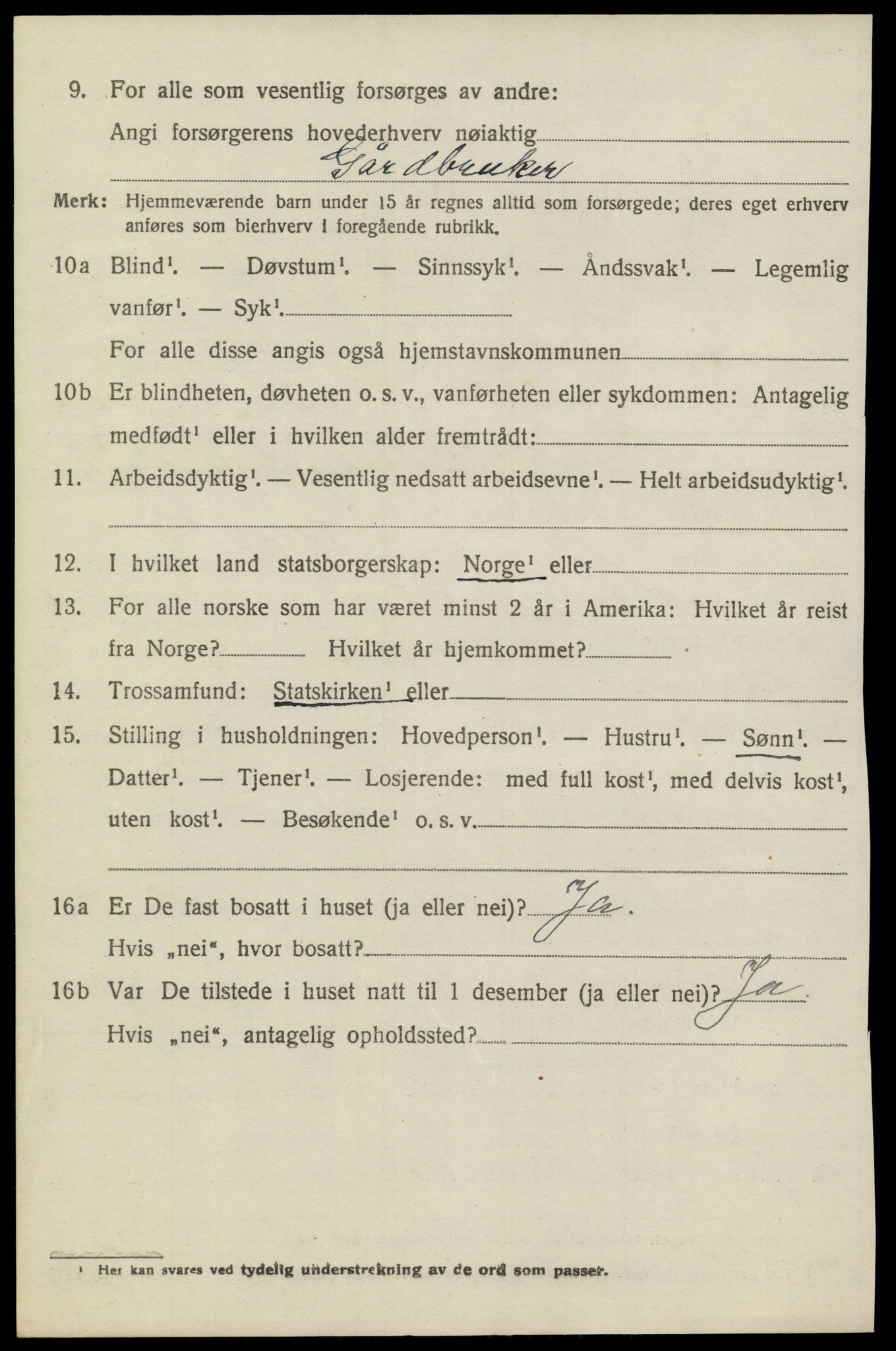 SAKO, 1920 census for Sannidal, 1920, p. 4684